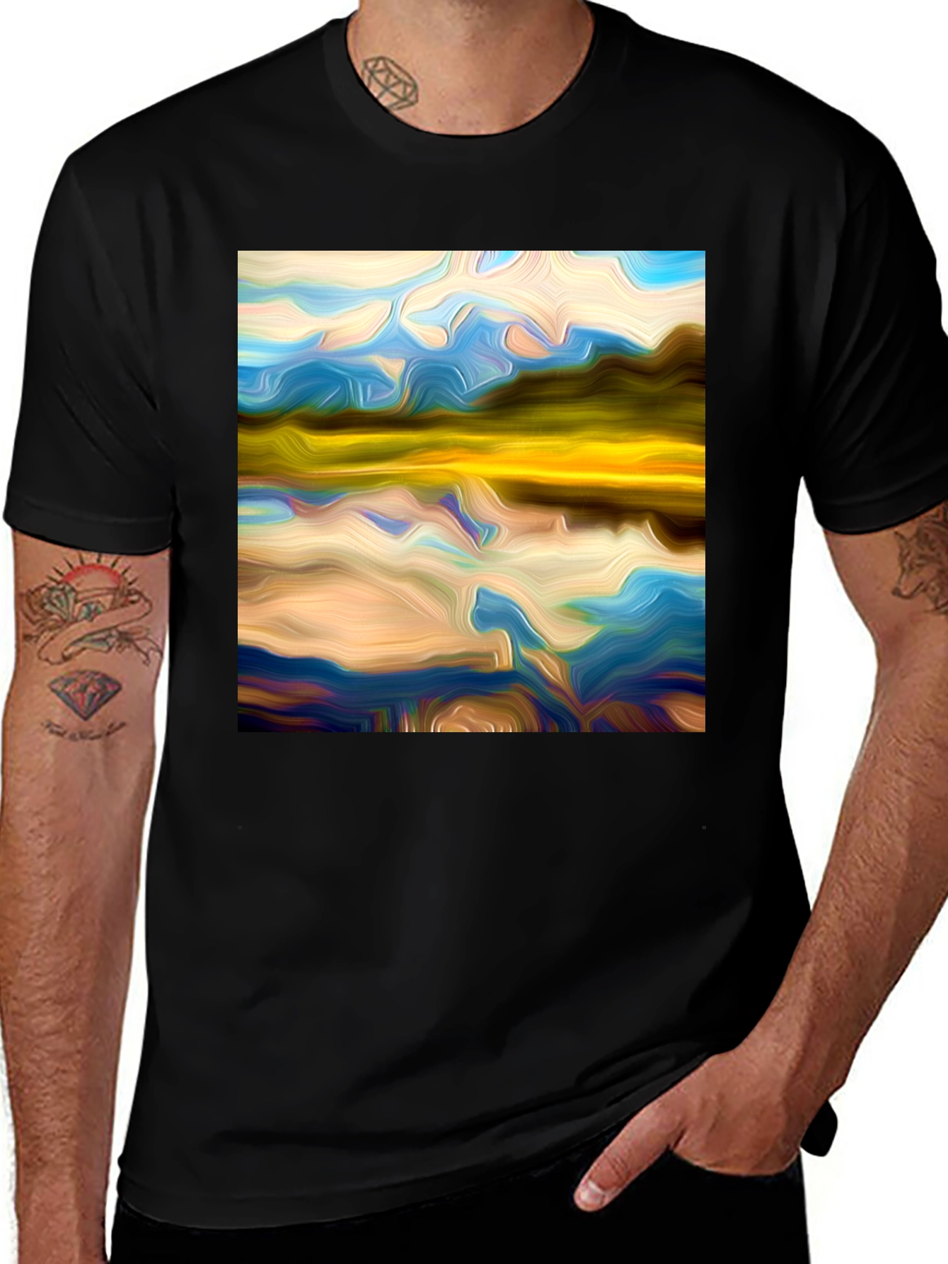 Variant 16 of Abstract Landscape Print T-Shirt