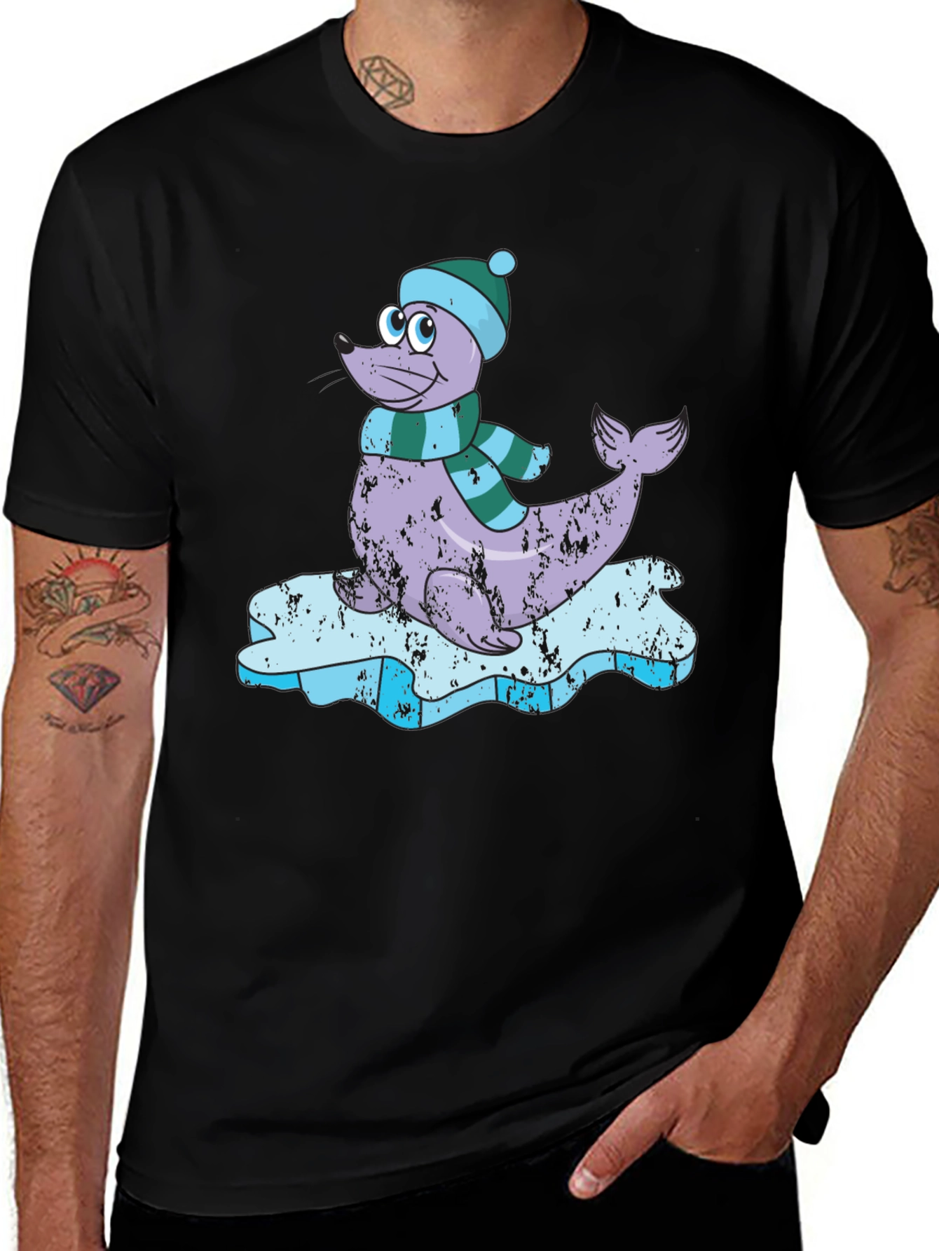 Variant 9 of Seal on Ice T-Shirt - Cute Winter Tee