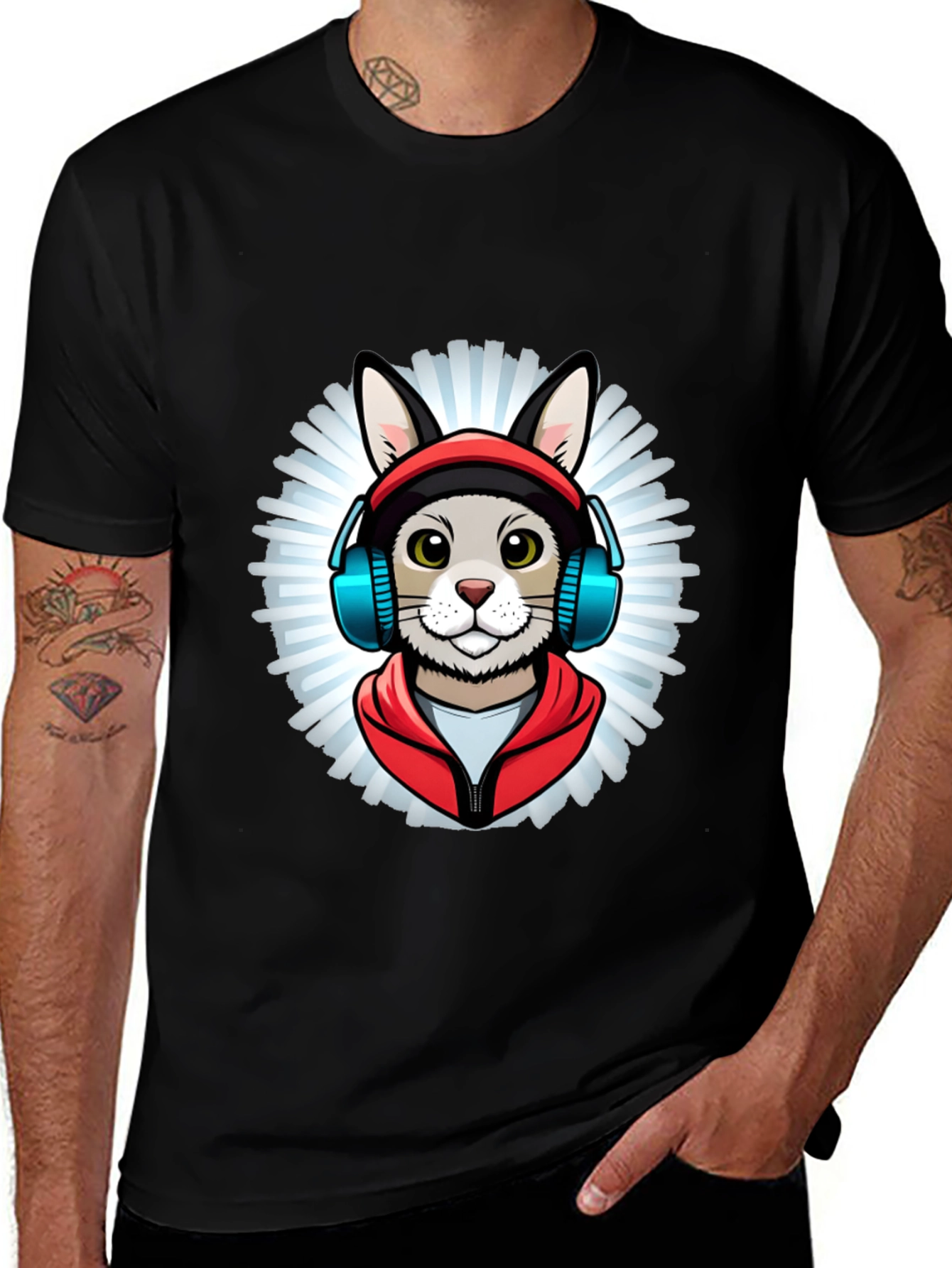 Variant 23 of Cool Cat DJ T-Shirt
