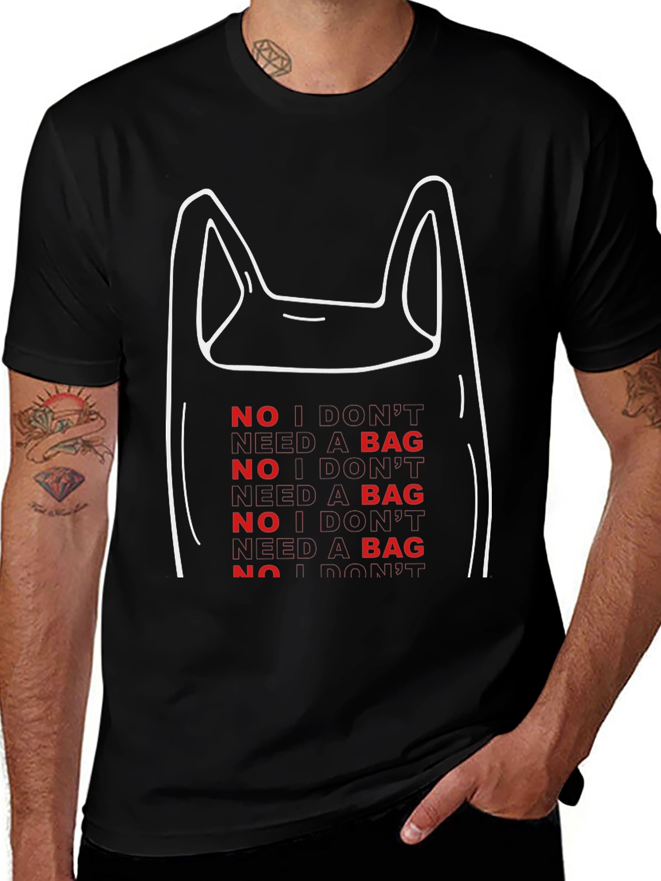 Variant 13 of No Bag Graphic Tee - Eco-Friendly Fashion