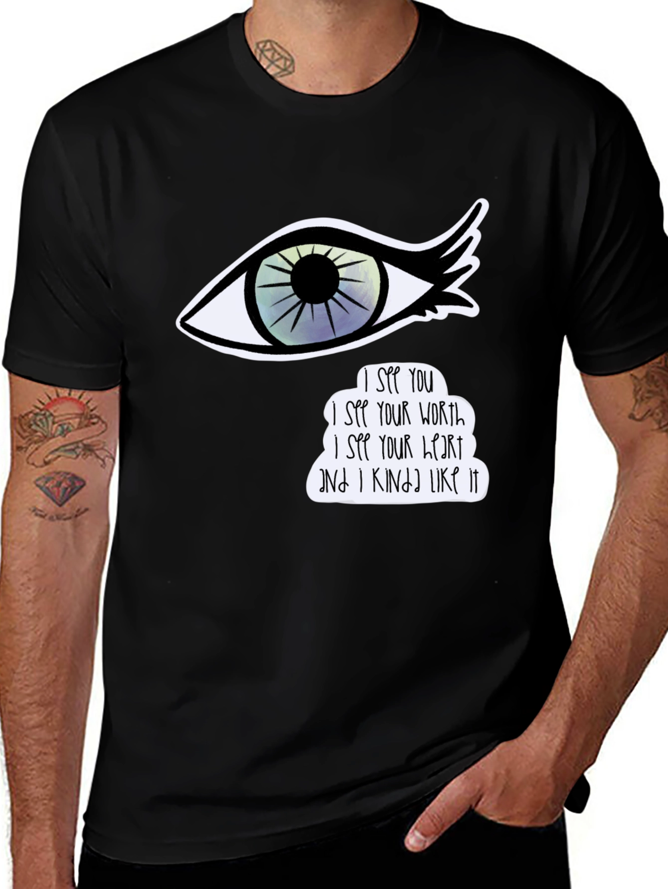 Variant 6 of Eye See You Graphic Tee - Black T-Shirt