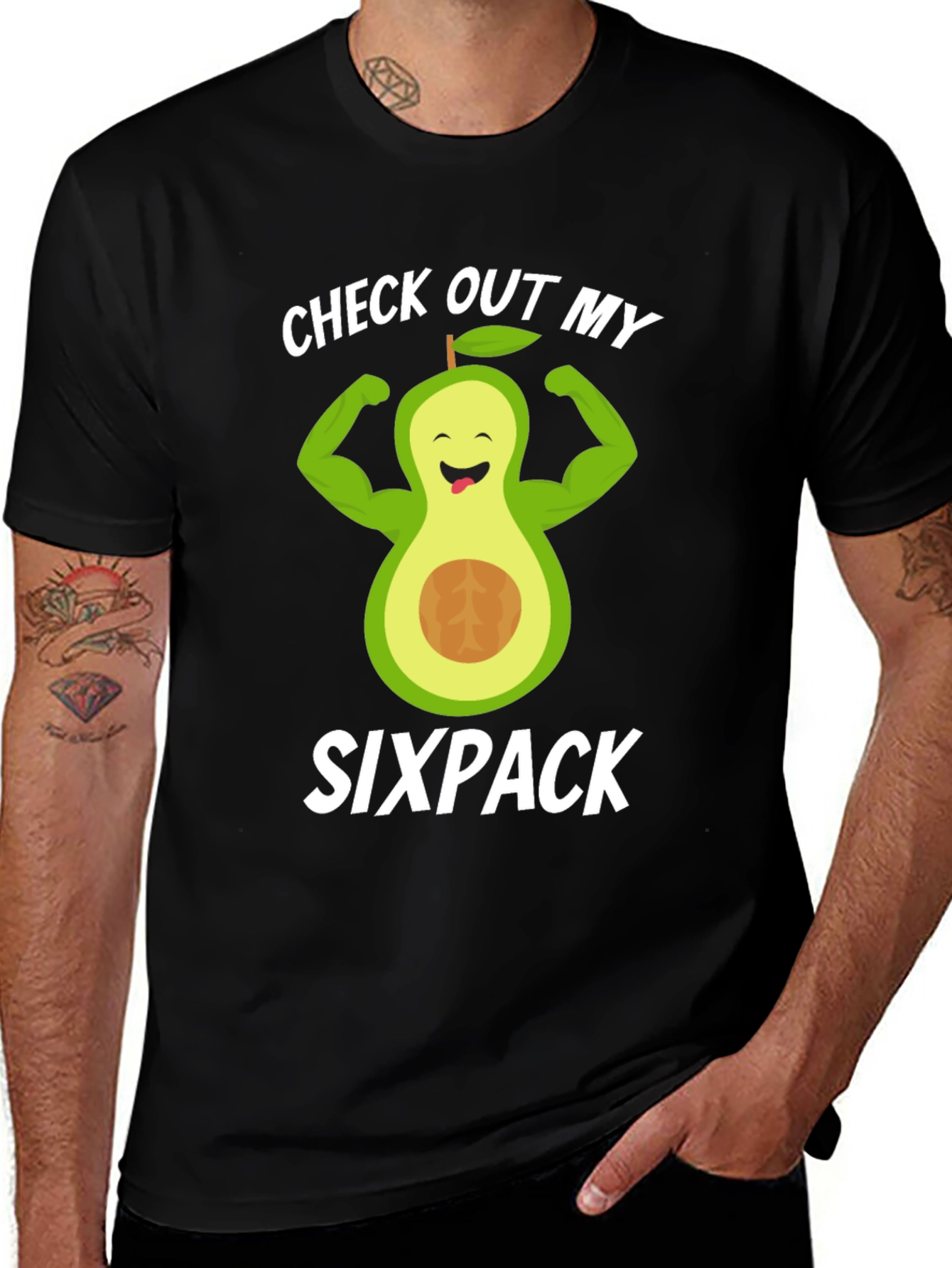 Variant 22 of Avocado Six Pack Funny Workout T-Shirt