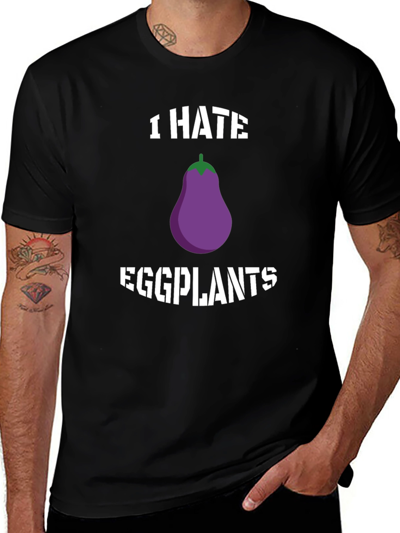 Variant 16 of I Hate Eggplants Graphic T-Shirt - Novelty Tee