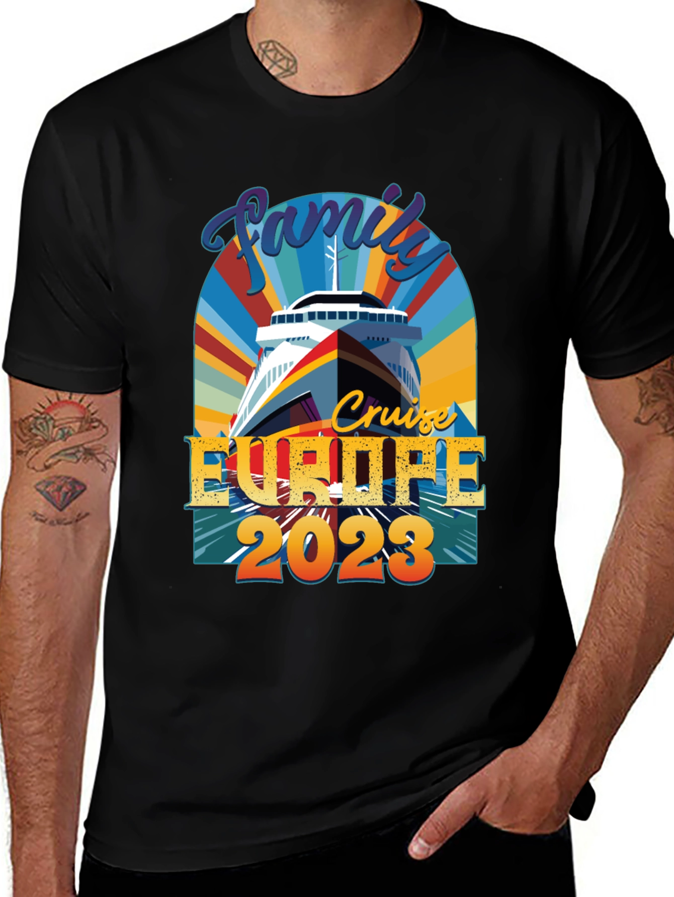 Black Family Cruise Europe 2023 T-Shirt main image