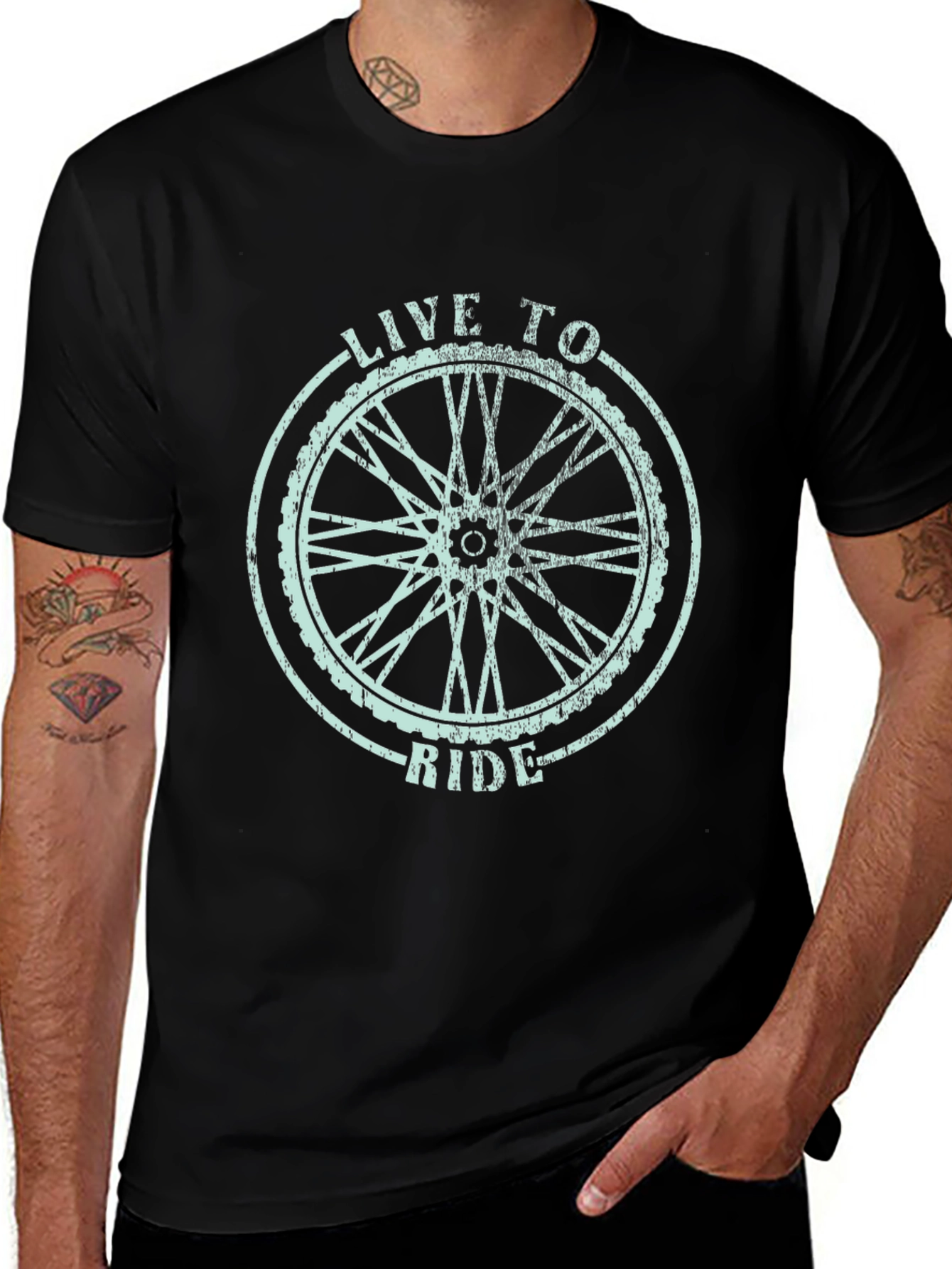 Variant 14 of Live to Ride Black Graphic Tee