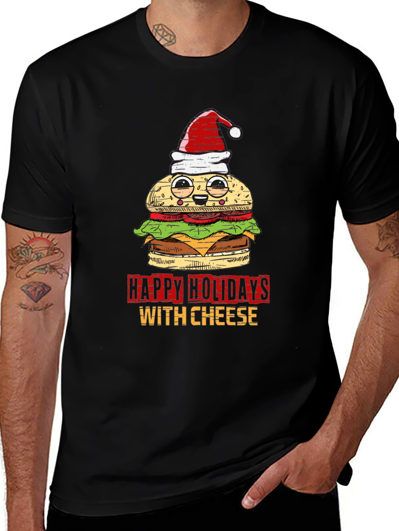 Variant 13 of Happy Holidays With Cheese Graphic Tee