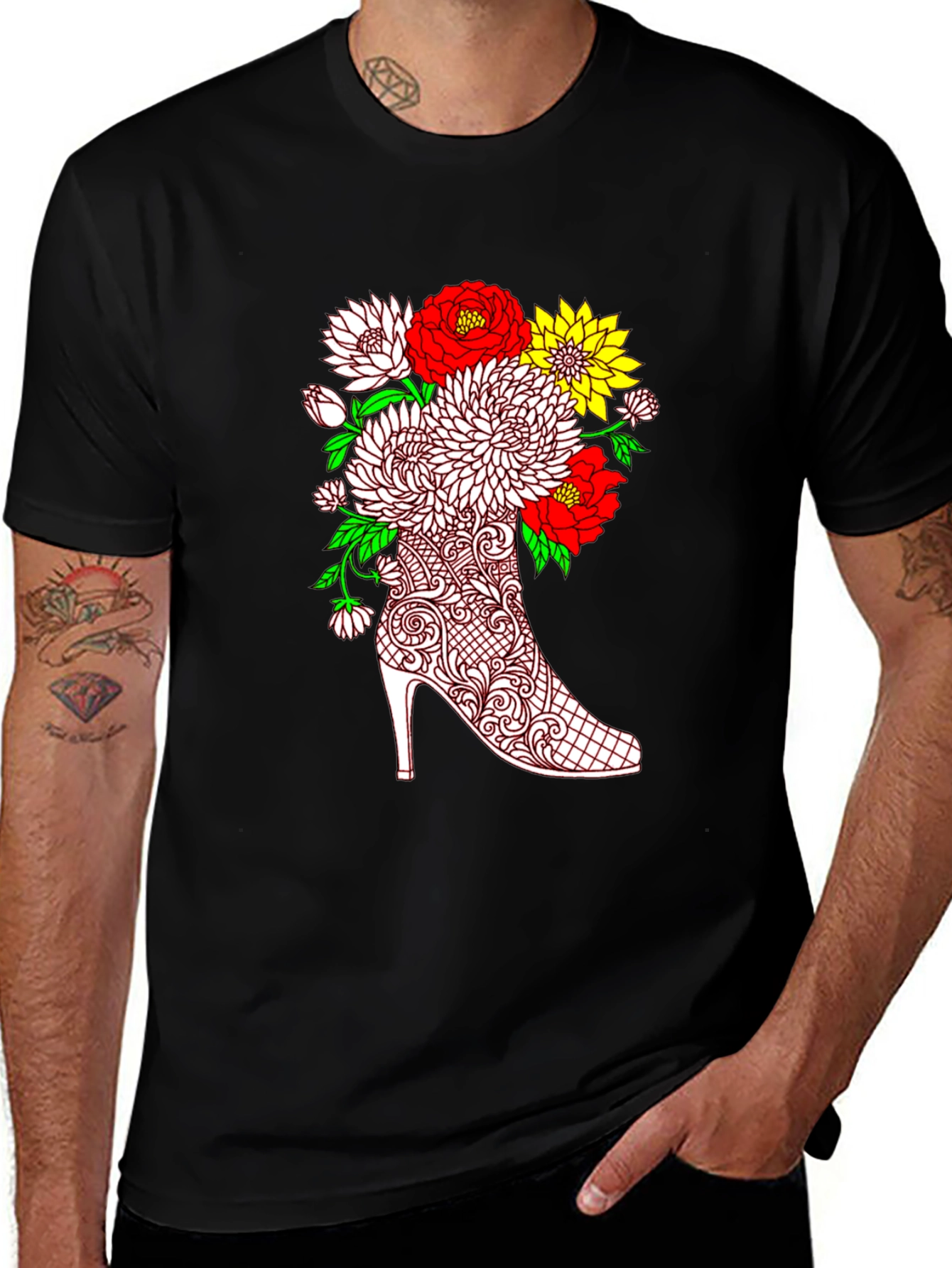 Variant 3 of Floral Shoe T-Shirt - Unique Graphic Tee