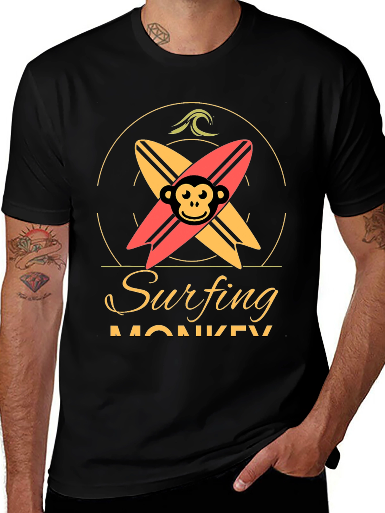 Variant 26 of Surfing Monkey Graphic Tee
