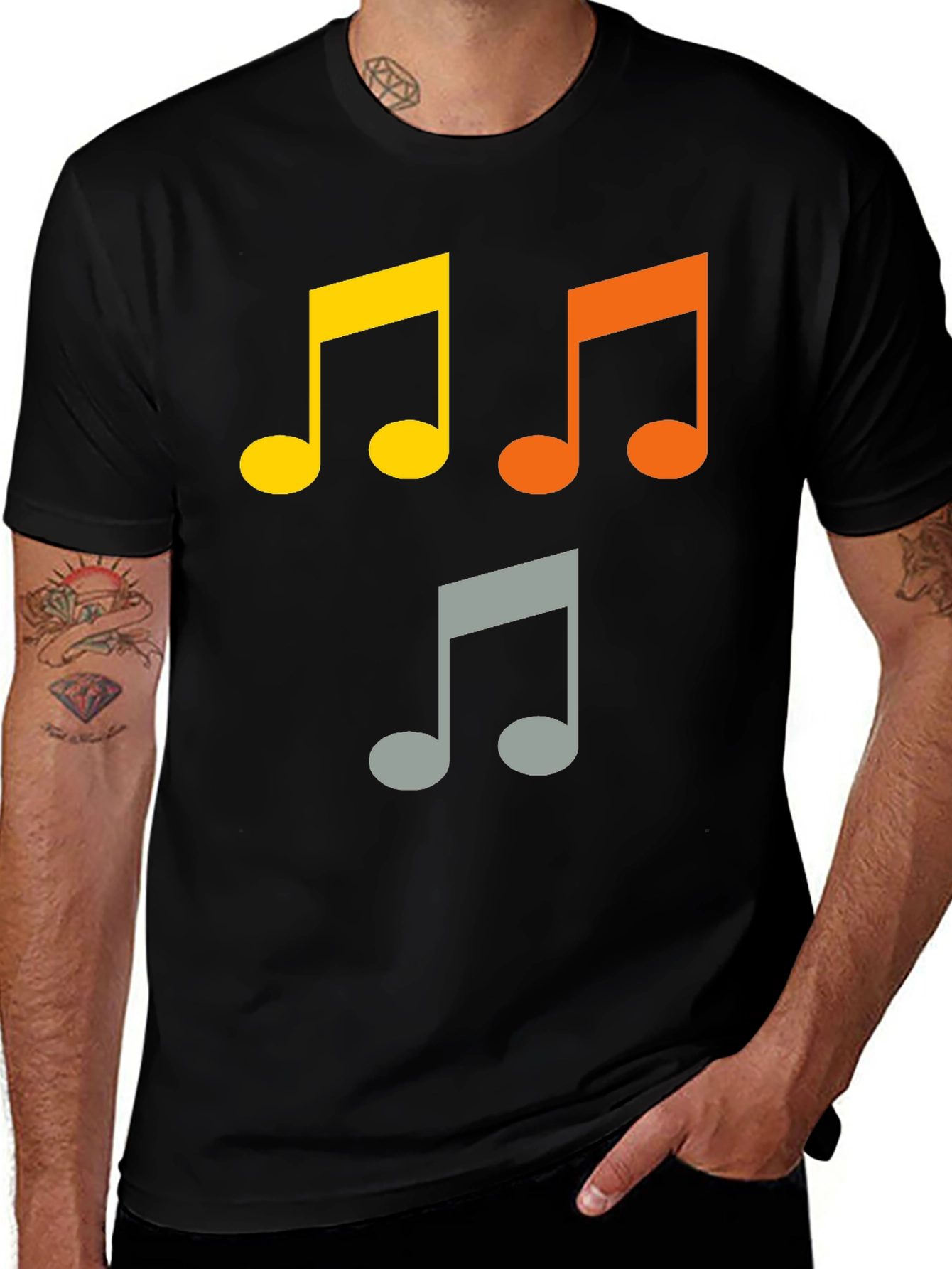 Musical Note T-Shirt - Black Cotton Tee