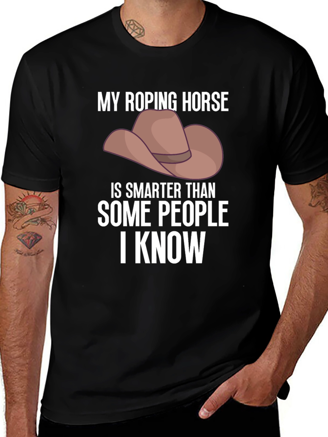 Variant 24 of Funny Cowboy Horse T-Shirt - Smarter Than People I Know