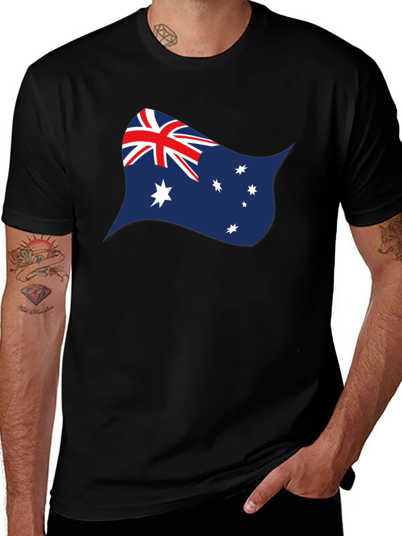 Australian Flag Graphic T-Shirt - Black
