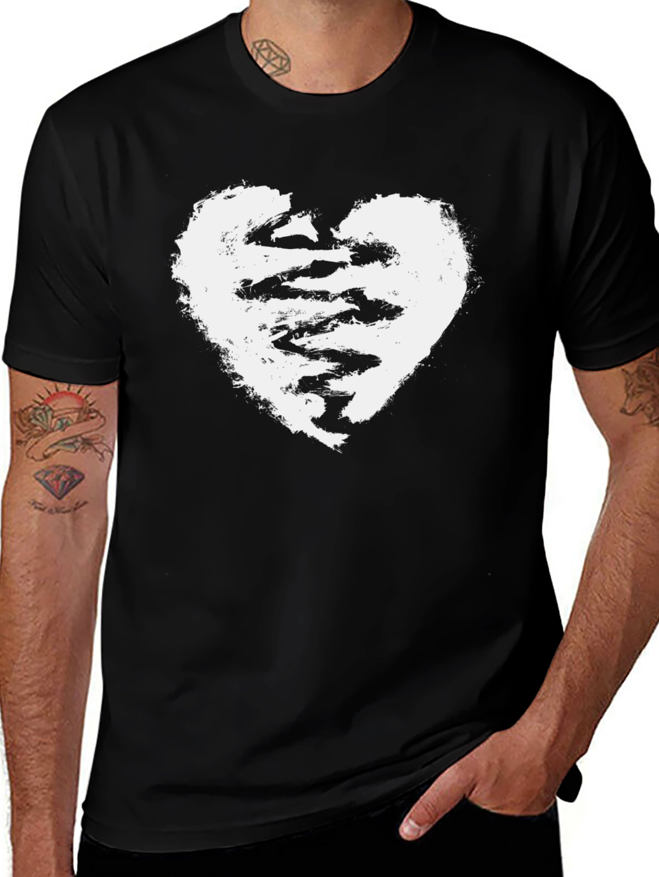 Variant 15 of Heart Graphic Black T-Shirt