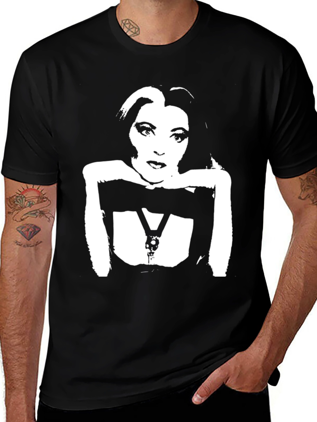 Variant 10 of Black Graphic Tee - Iconic Woman's Silhouette
