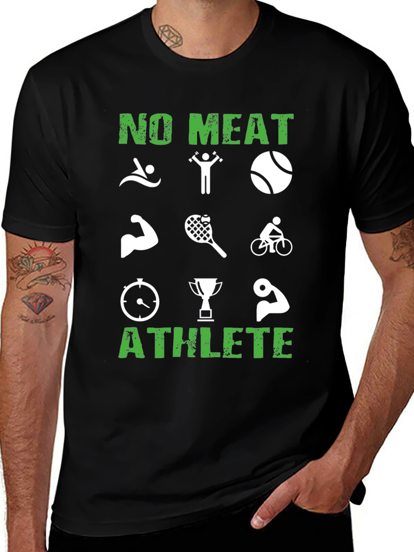 Variant 29 of Vegan Athlete T-Shirt - No Meat Performance Tee