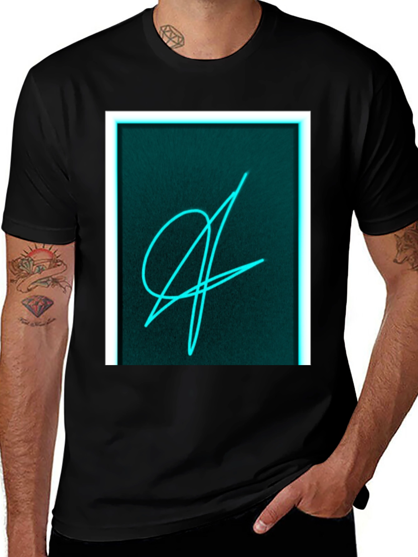Variant 30 of Neon Scribble Graphic Black T-Shirt