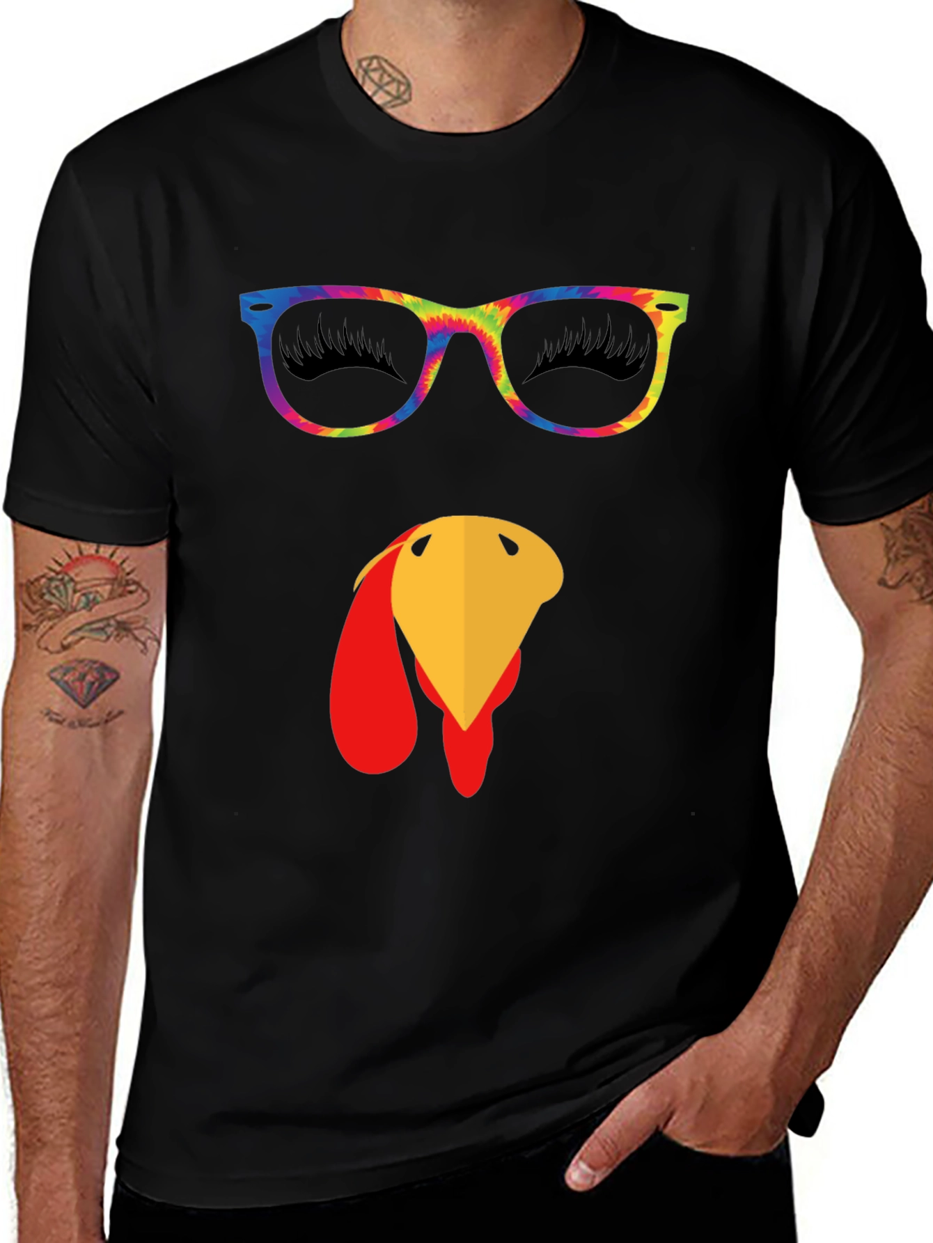 Variant 28 of Funny Turkey Face Thanksgiving T-Shirt