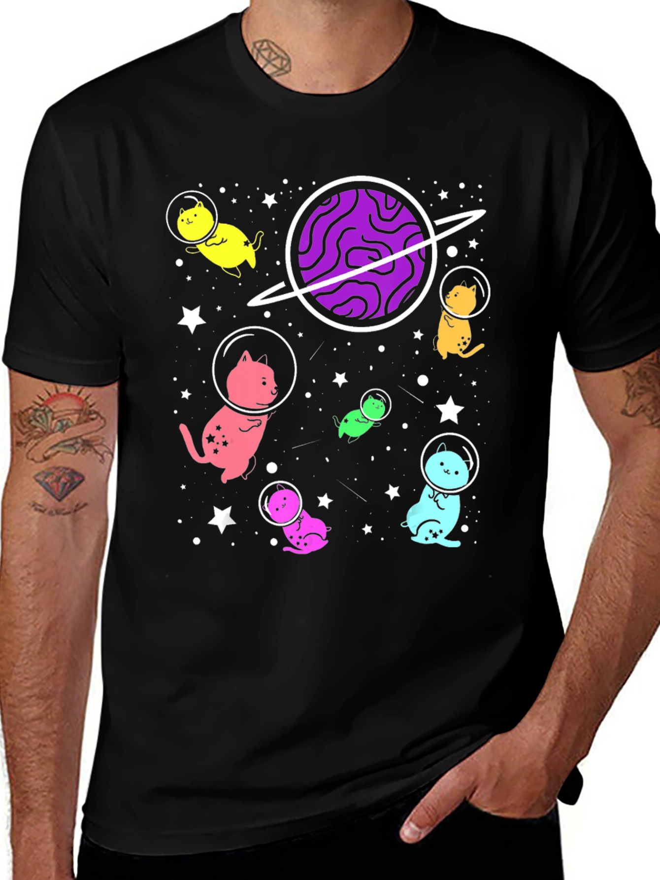 Variant 19 of Cosmic Cat Astronaut T-Shirt