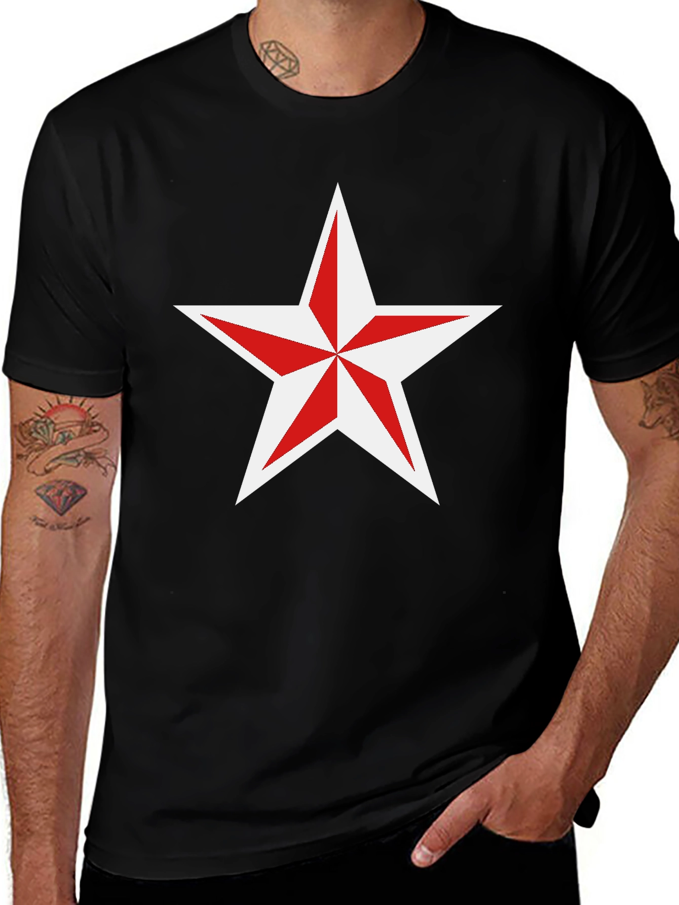 Variant 8 of Nautical Star Graphic Tee - Classic Black