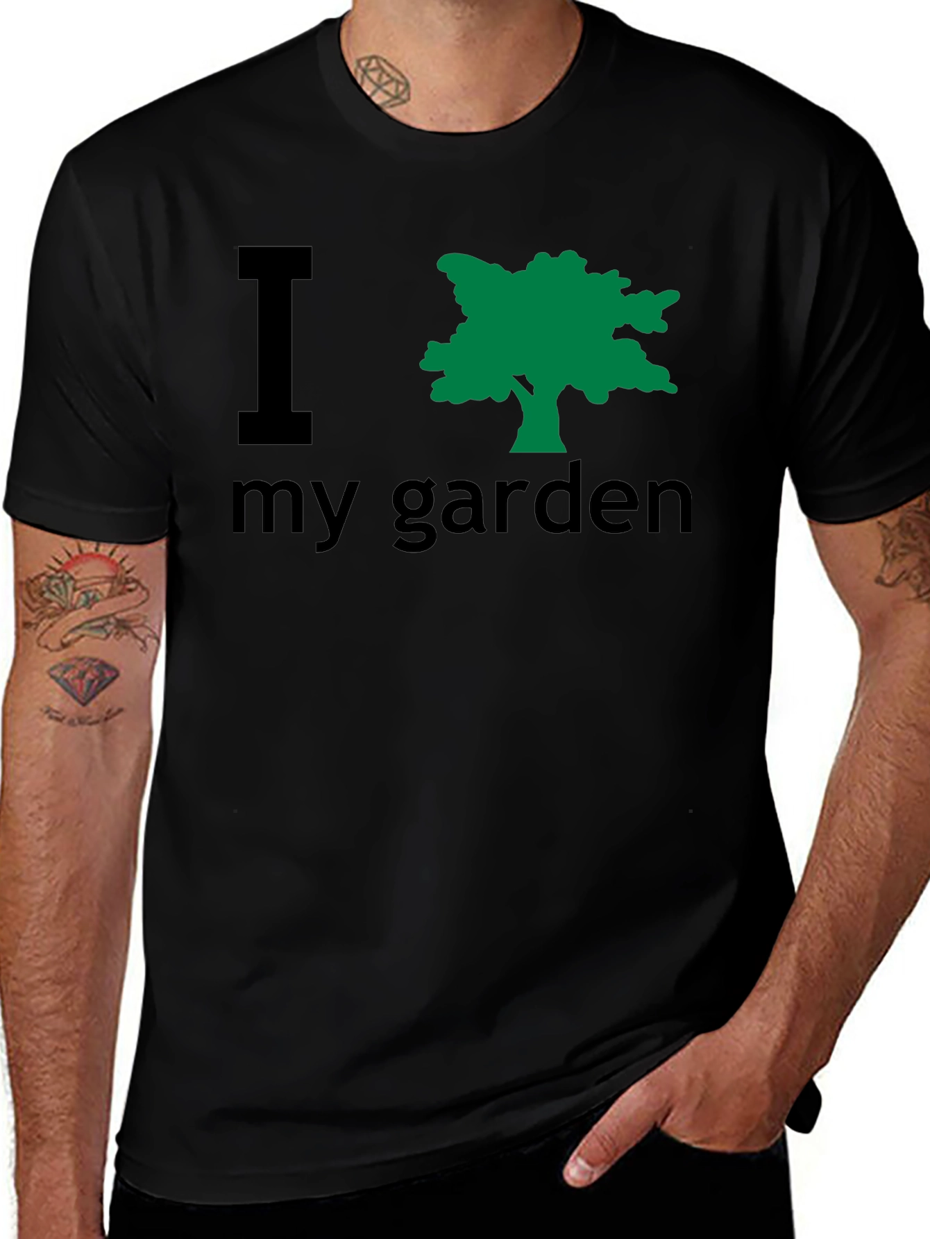 Variant 7 of I Love My Garden Graphic Tee - Black Cotton T-Shirt