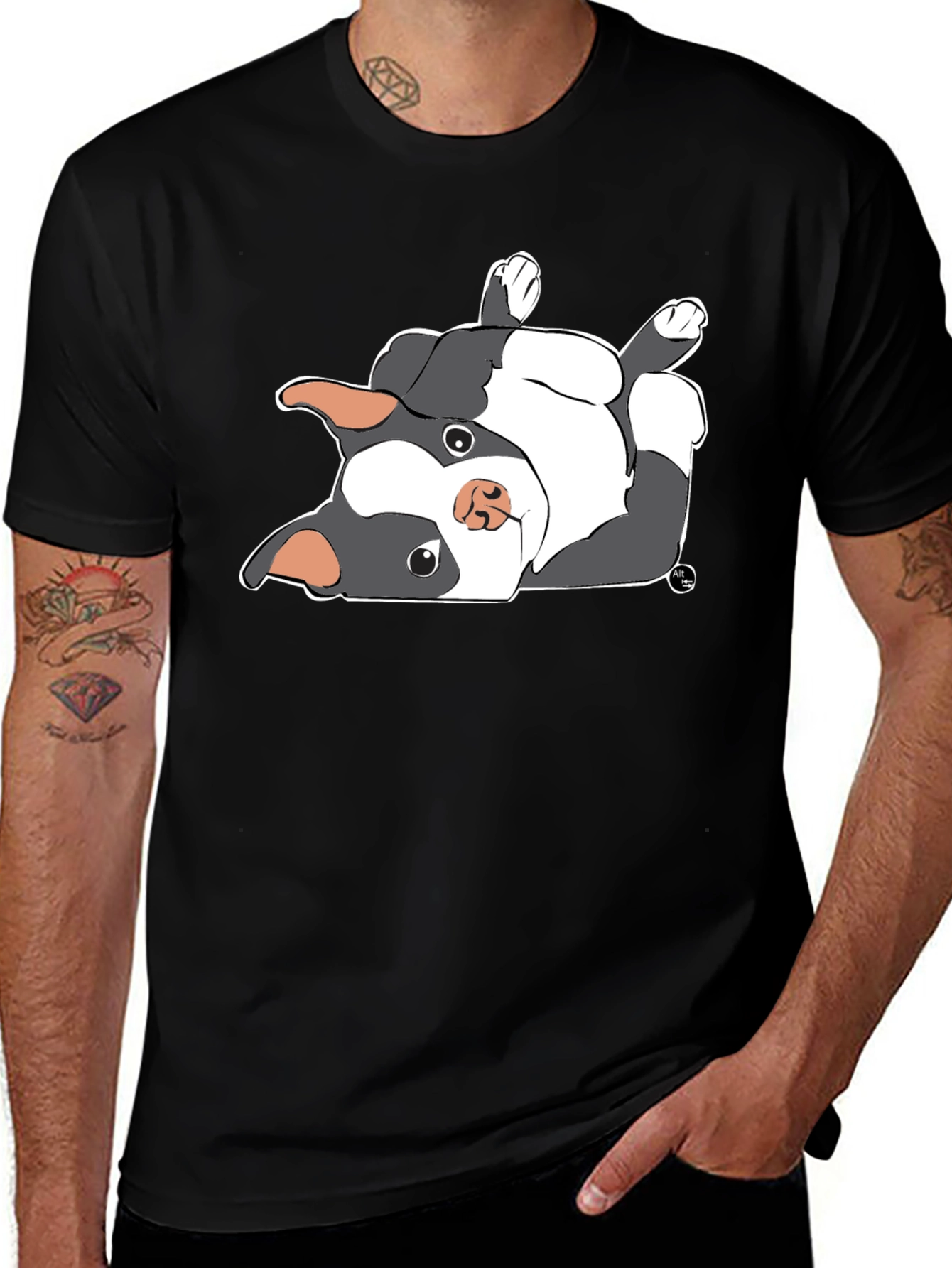Variant 23 of Upside Down Boston Terrier Graphic T-Shirt