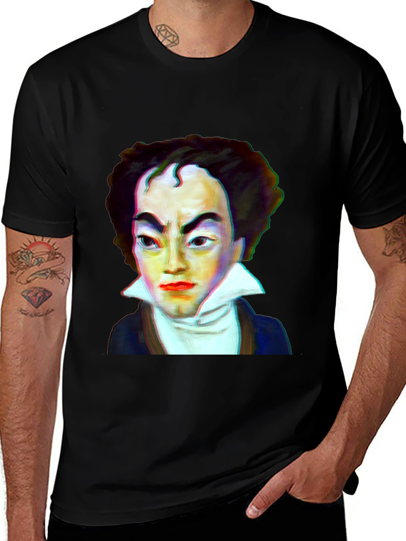 Variant 18 of Beethoven Portrait Graphic Tee - Classic Composer Style