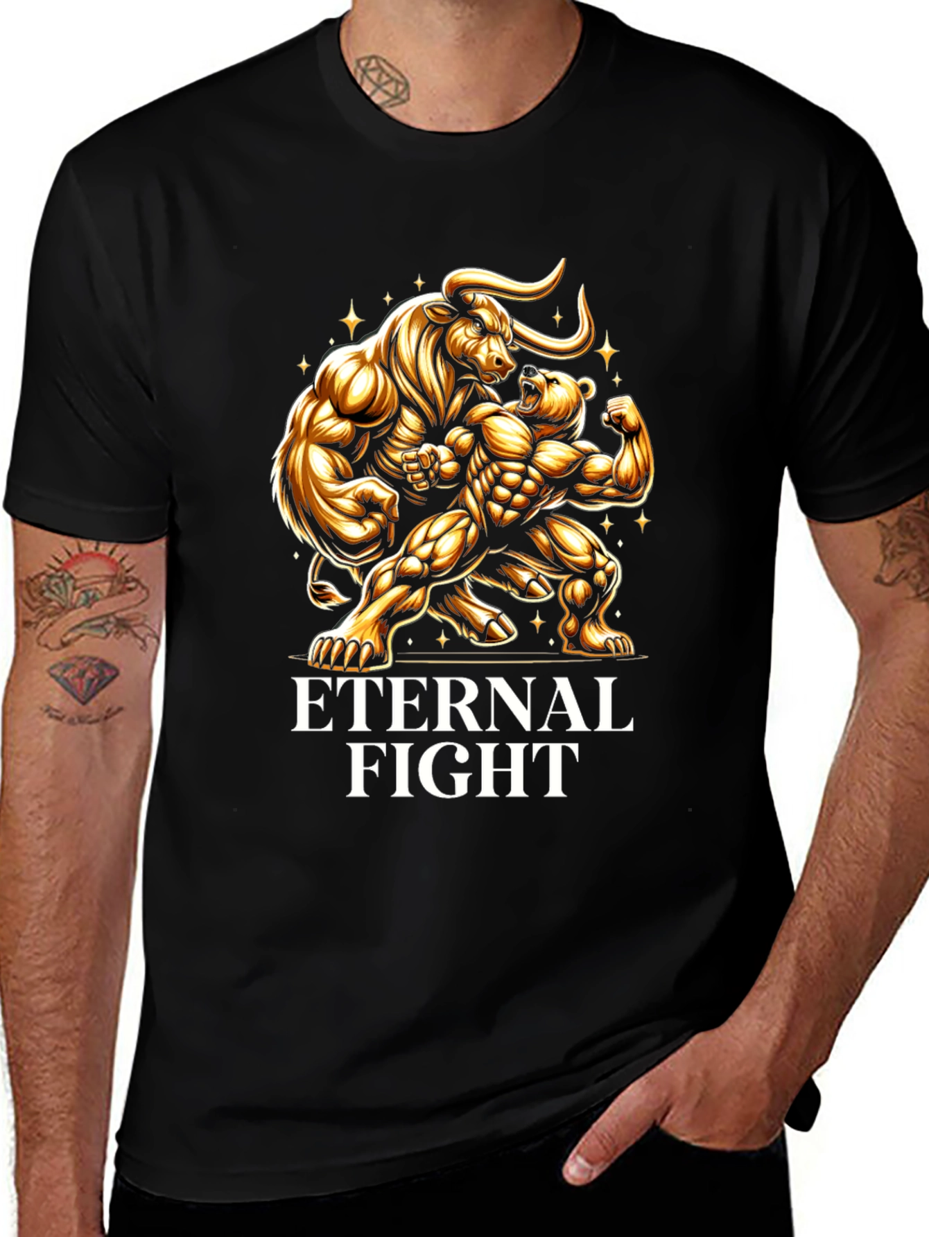 Variant 28 of Eternal Fight Bull vs Bear Graphic Tee