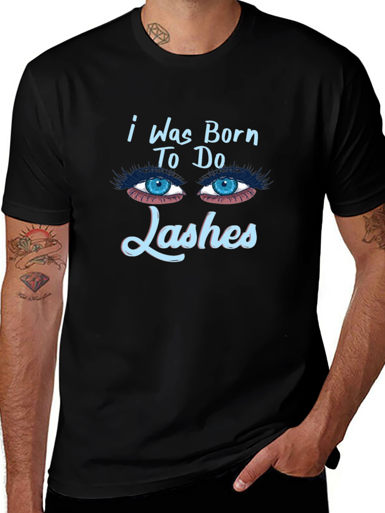 Born to Do Lashes Black Graphic T-Shirt