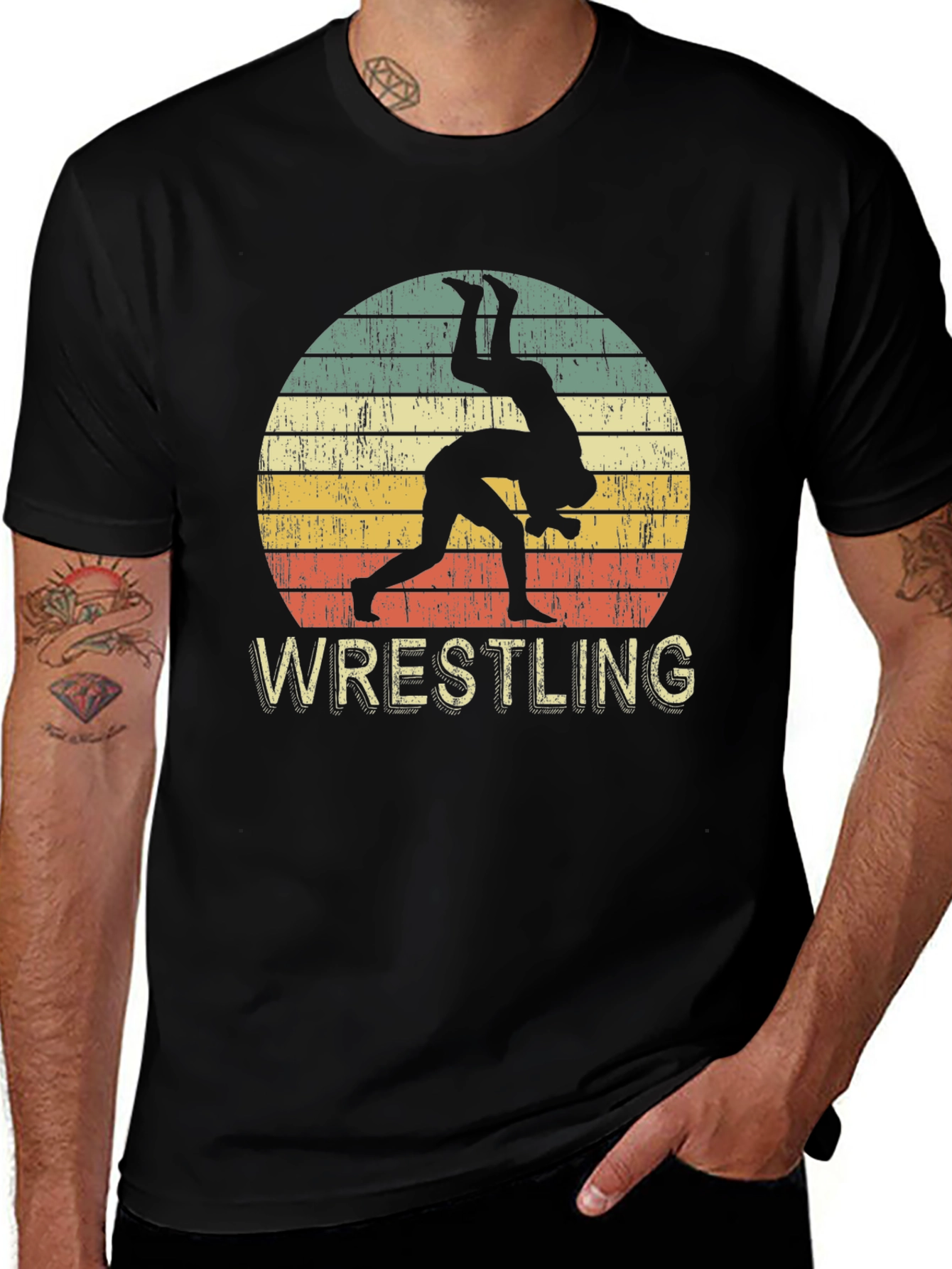 Variant 5 of Vintage Wrestling Sunset T-Shirt