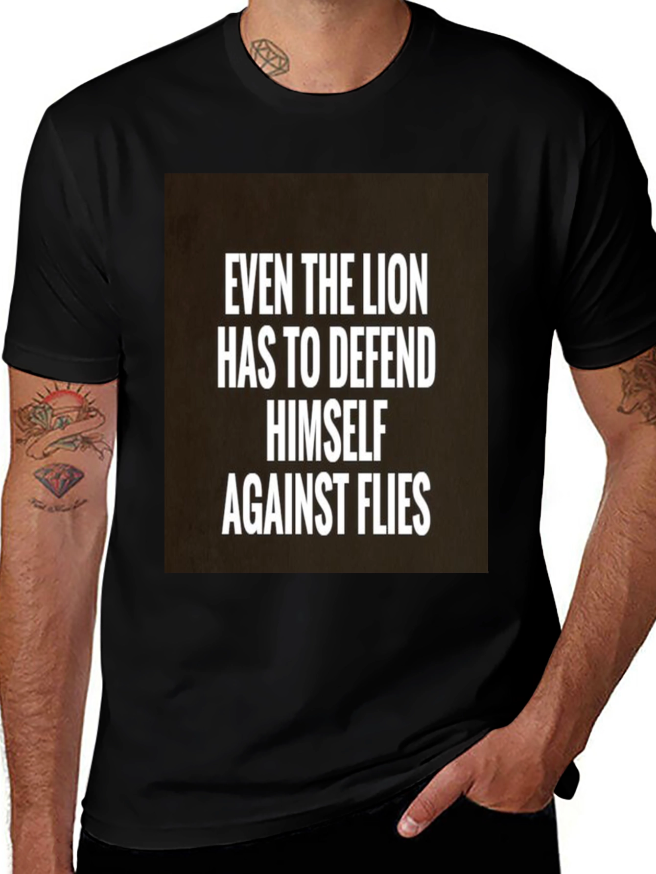 Variant 12 of Lion Defense Black T-Shirt