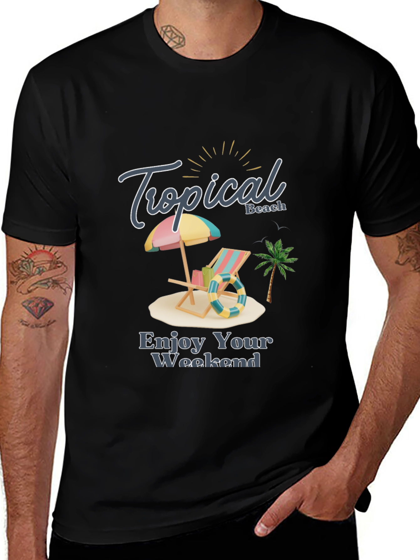 Variant 21 of Tropical Beach Weekend T-Shirt - Island Getaway Style