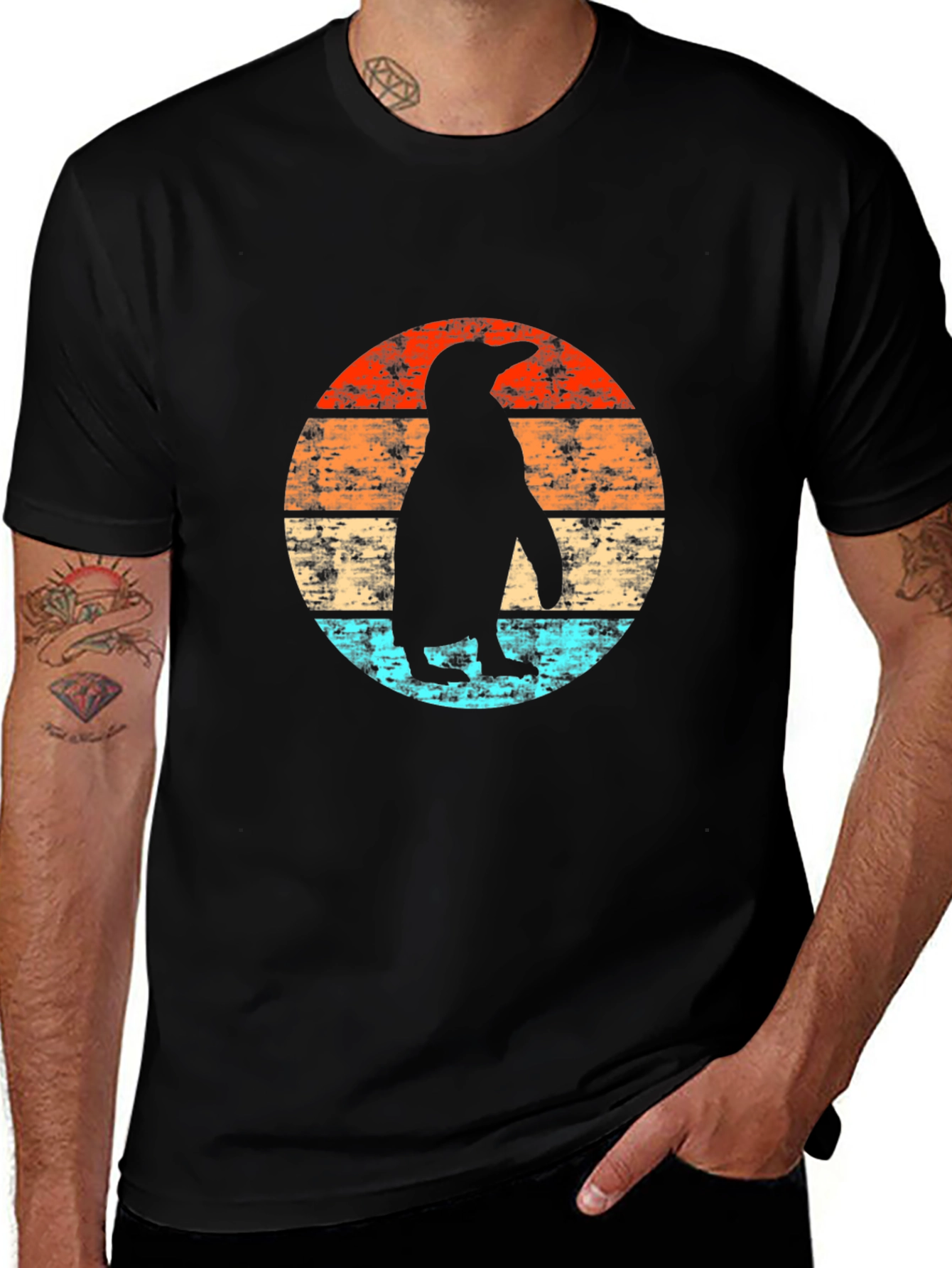 Variant 23 of Retro Penguin Sunset T-Shirt