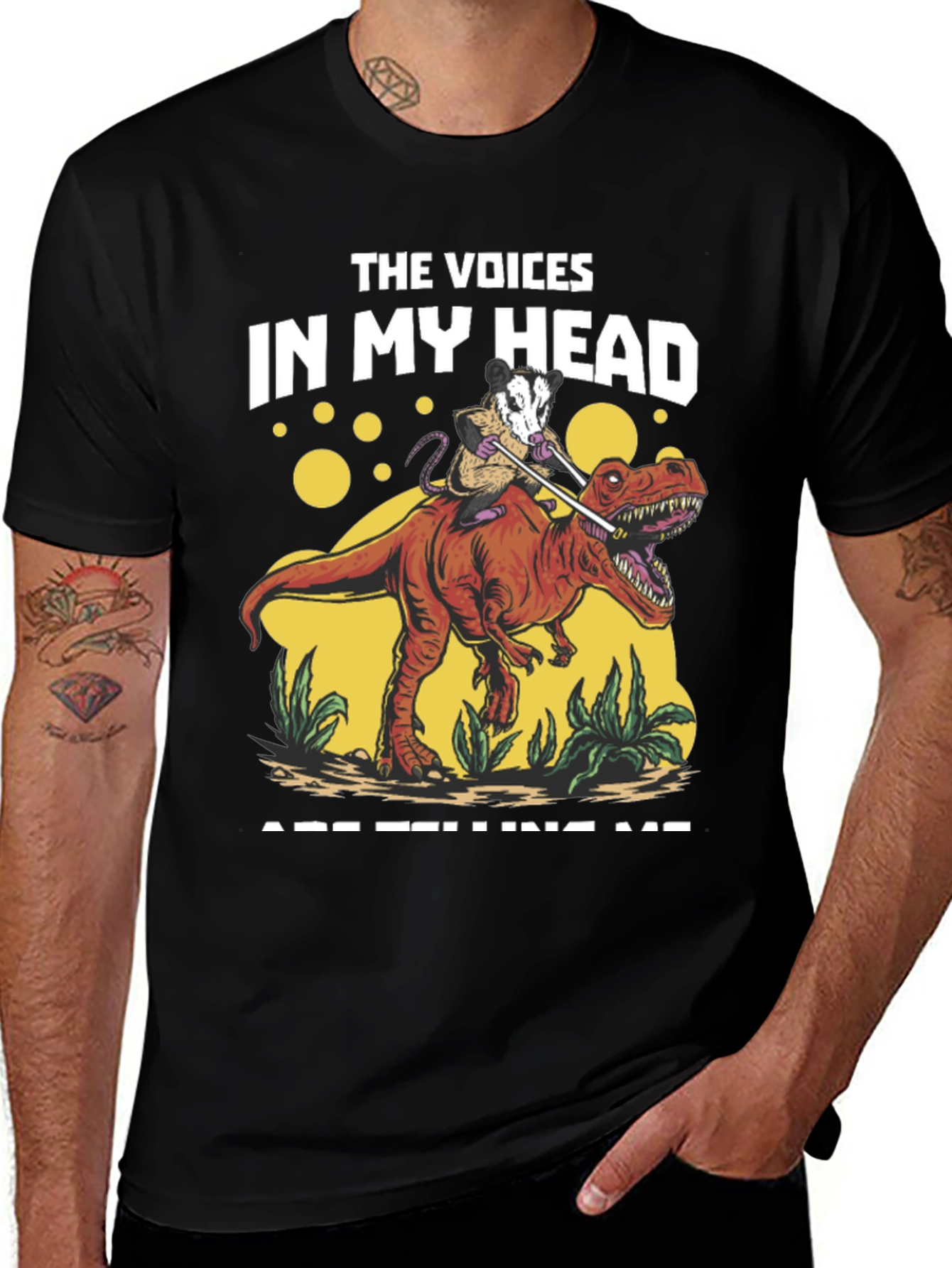 Variant 20 of The Voices In My Head Opossum Dinosaur T-Shirt