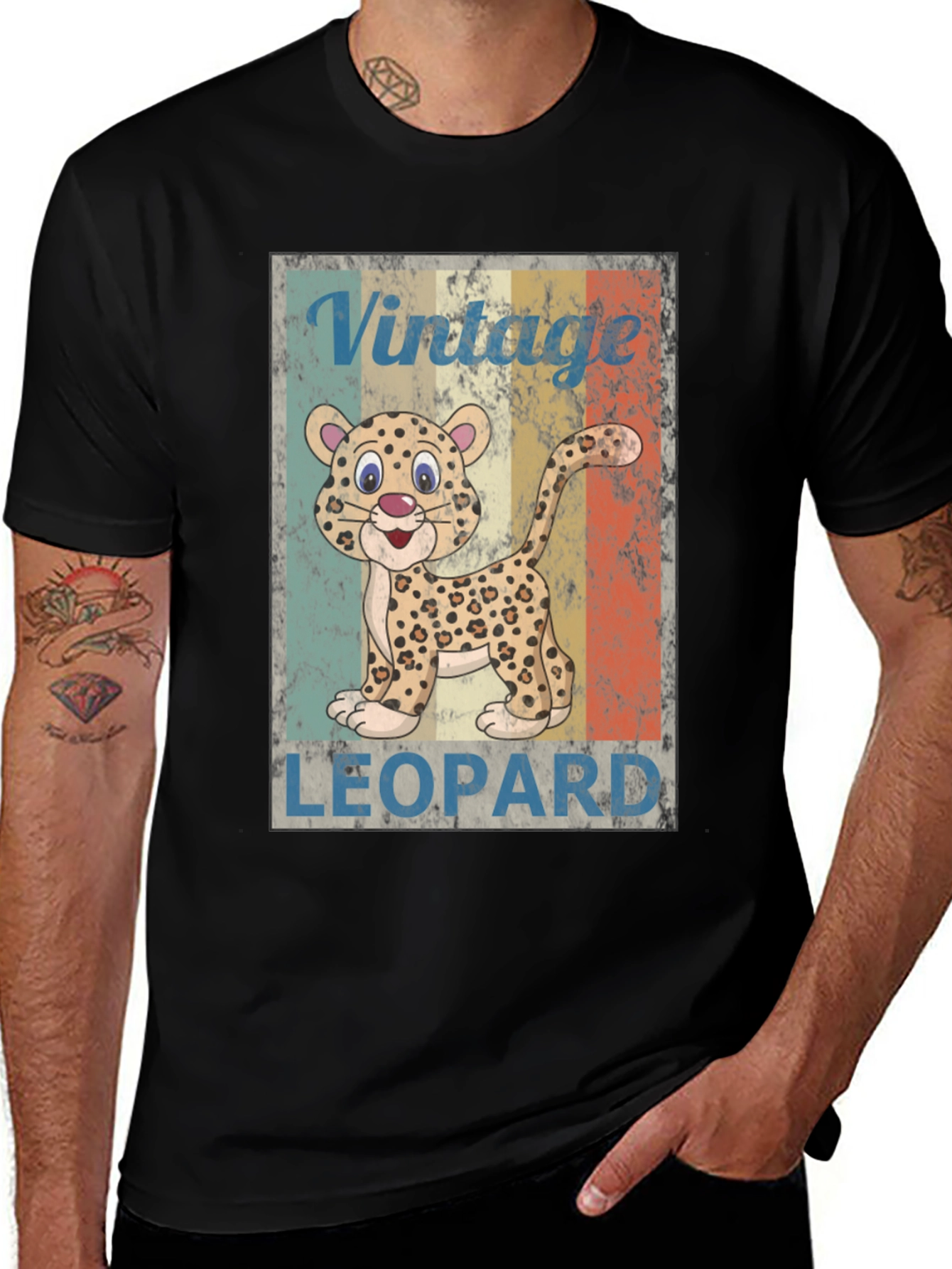 Variant 12 of Vintage Leopard Graphic T-Shirt - Classic Style