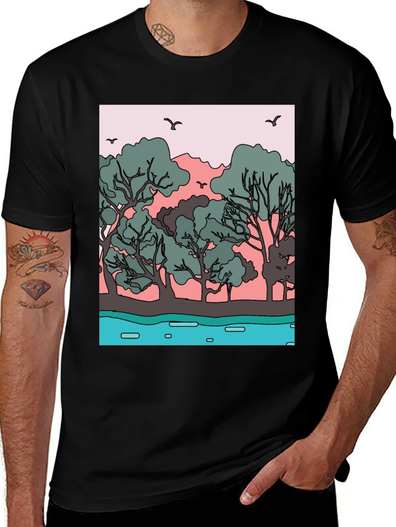 Variant 16 of Nature Graphic Black Tee