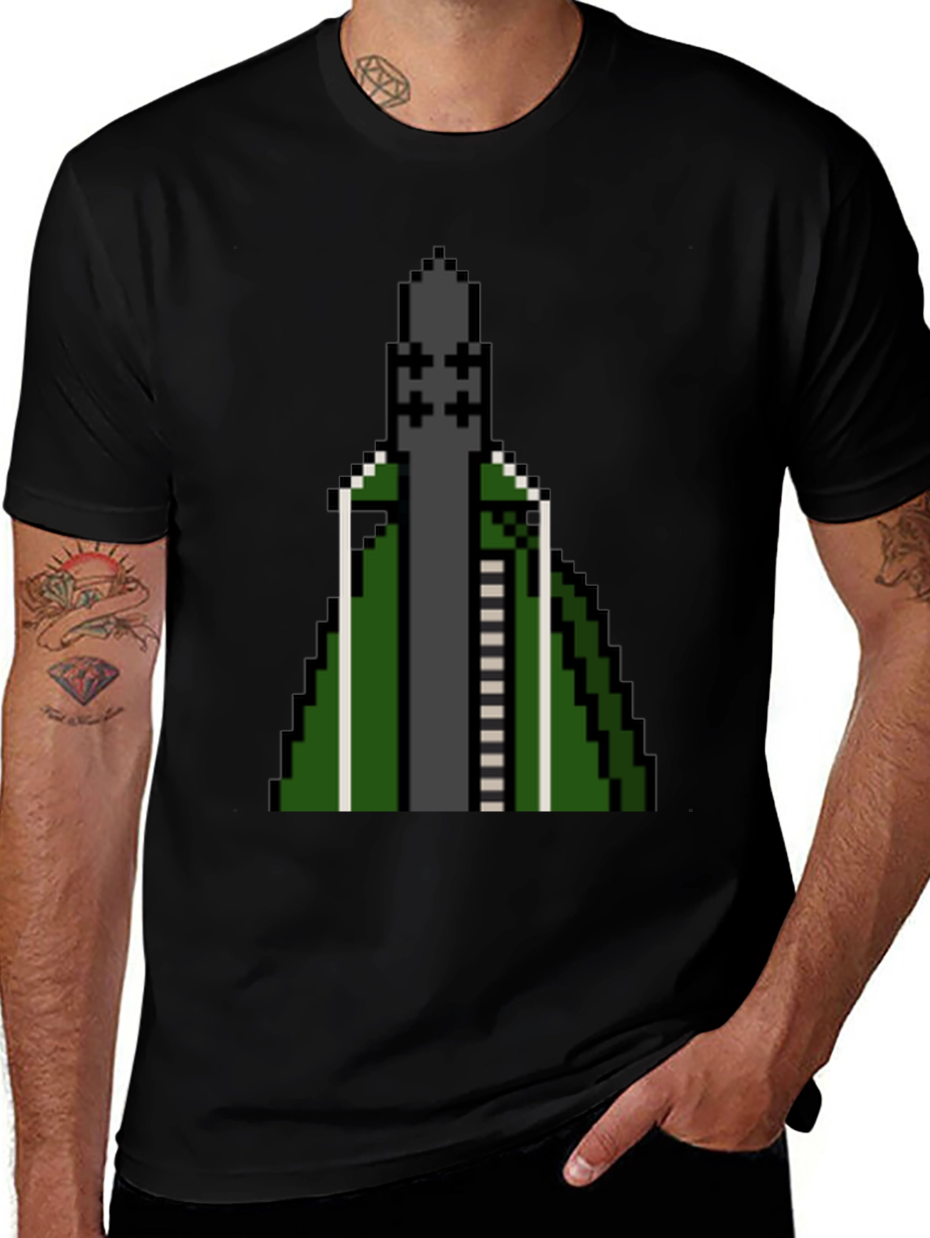 Variant 20 of Pixelated Rocket T-Shirt - Retro Gaming Style