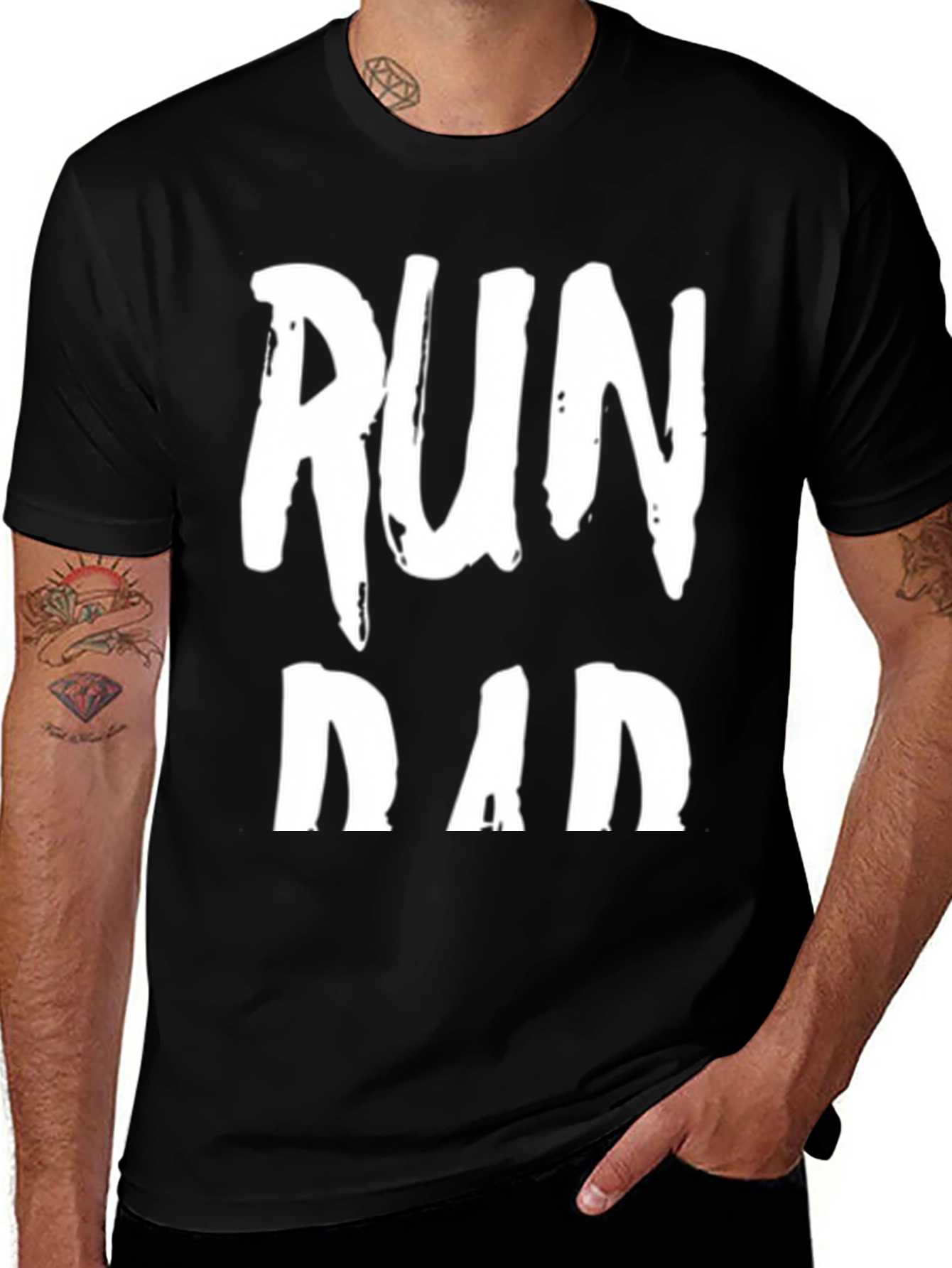 Variant 19 of Run Dad Black Graphic T-Shirt