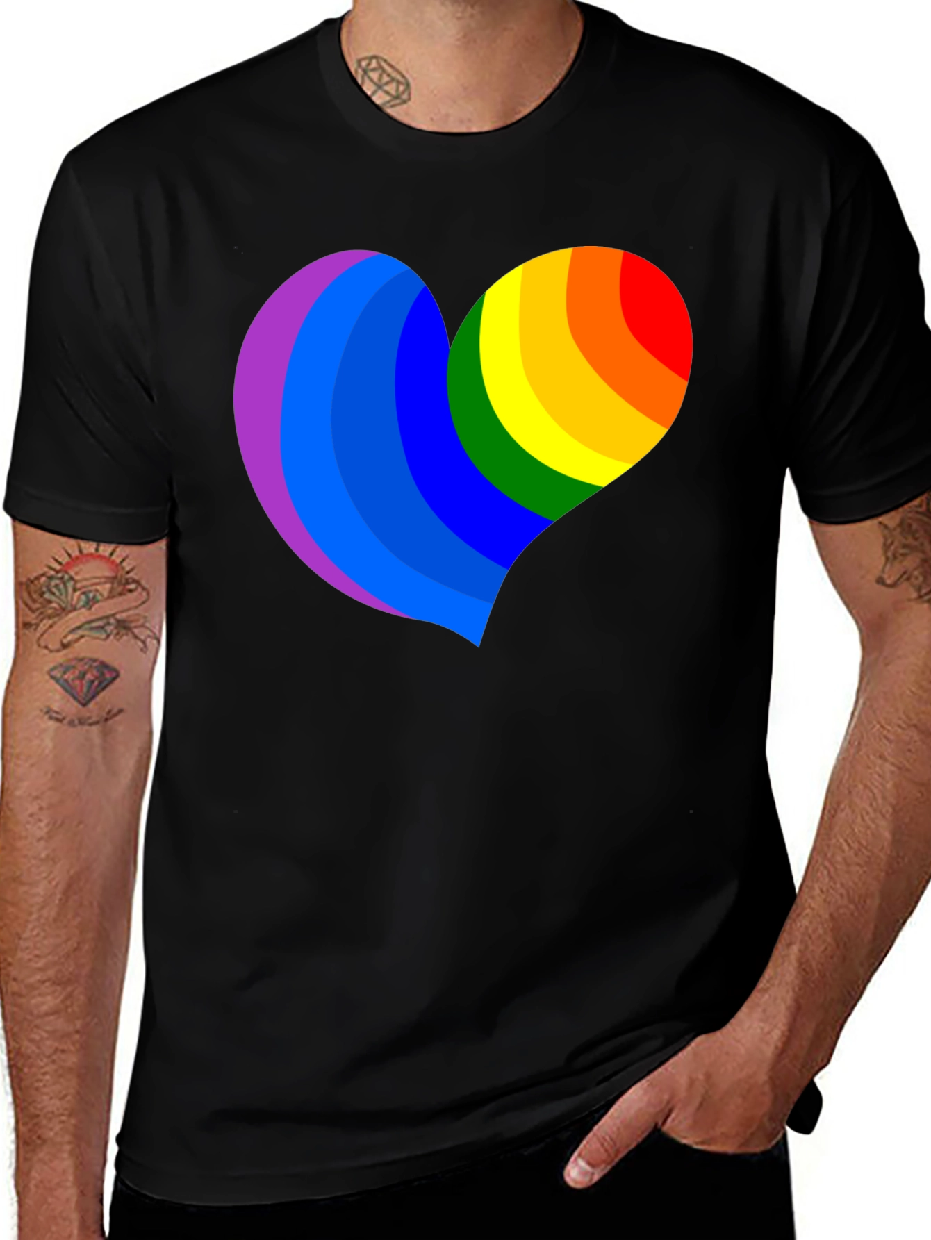 Variant 29 of Pride Heart Graphic Tee - Black