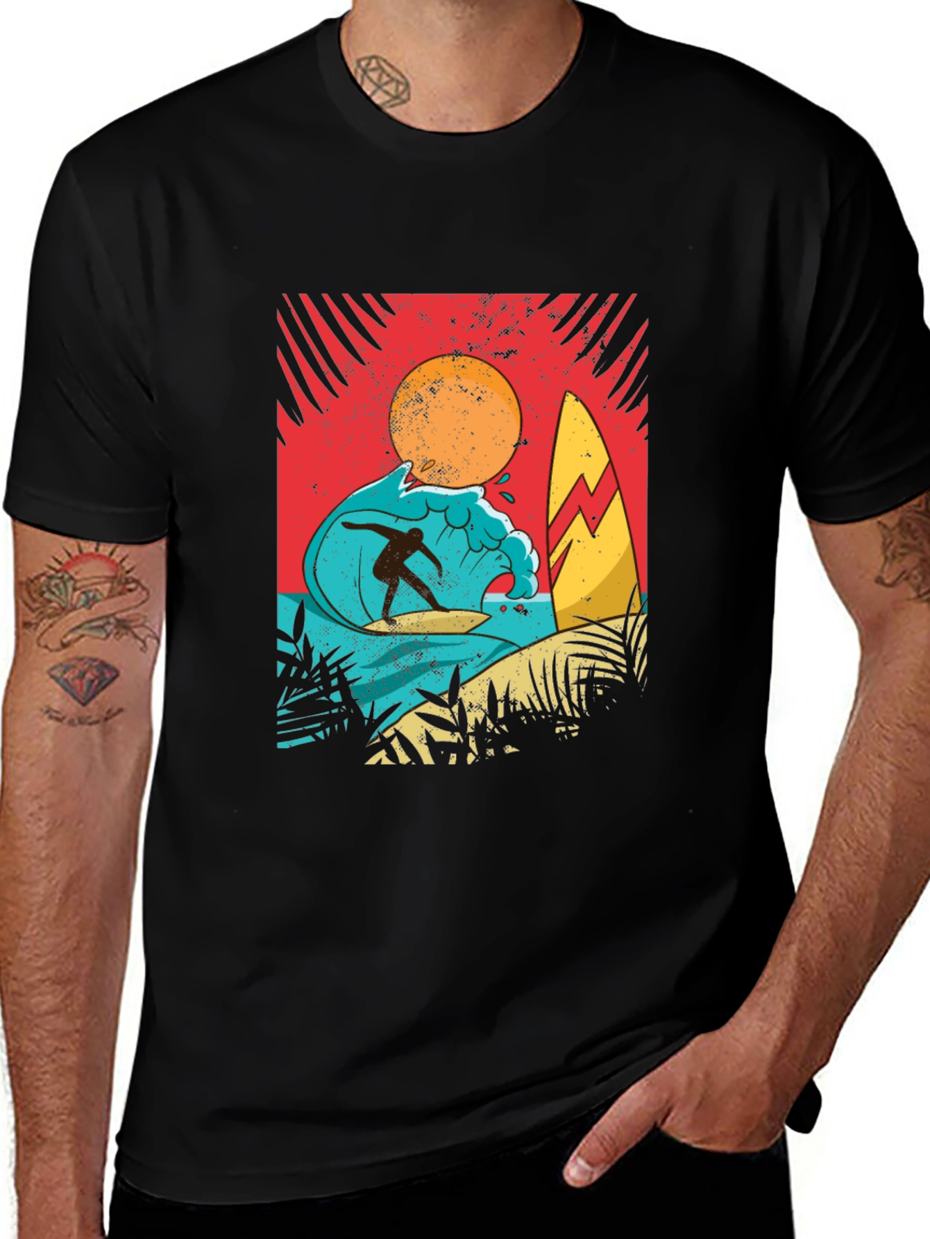 Variant 7 of Surfer Graphic Tee - Retro Beach Vibe
