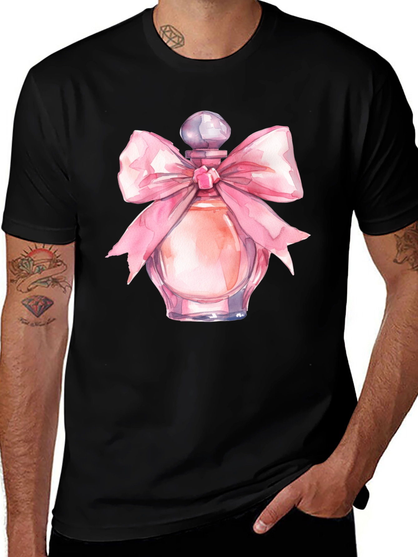 Variant 14 of Perfume Bottle Graphic Tee - Black