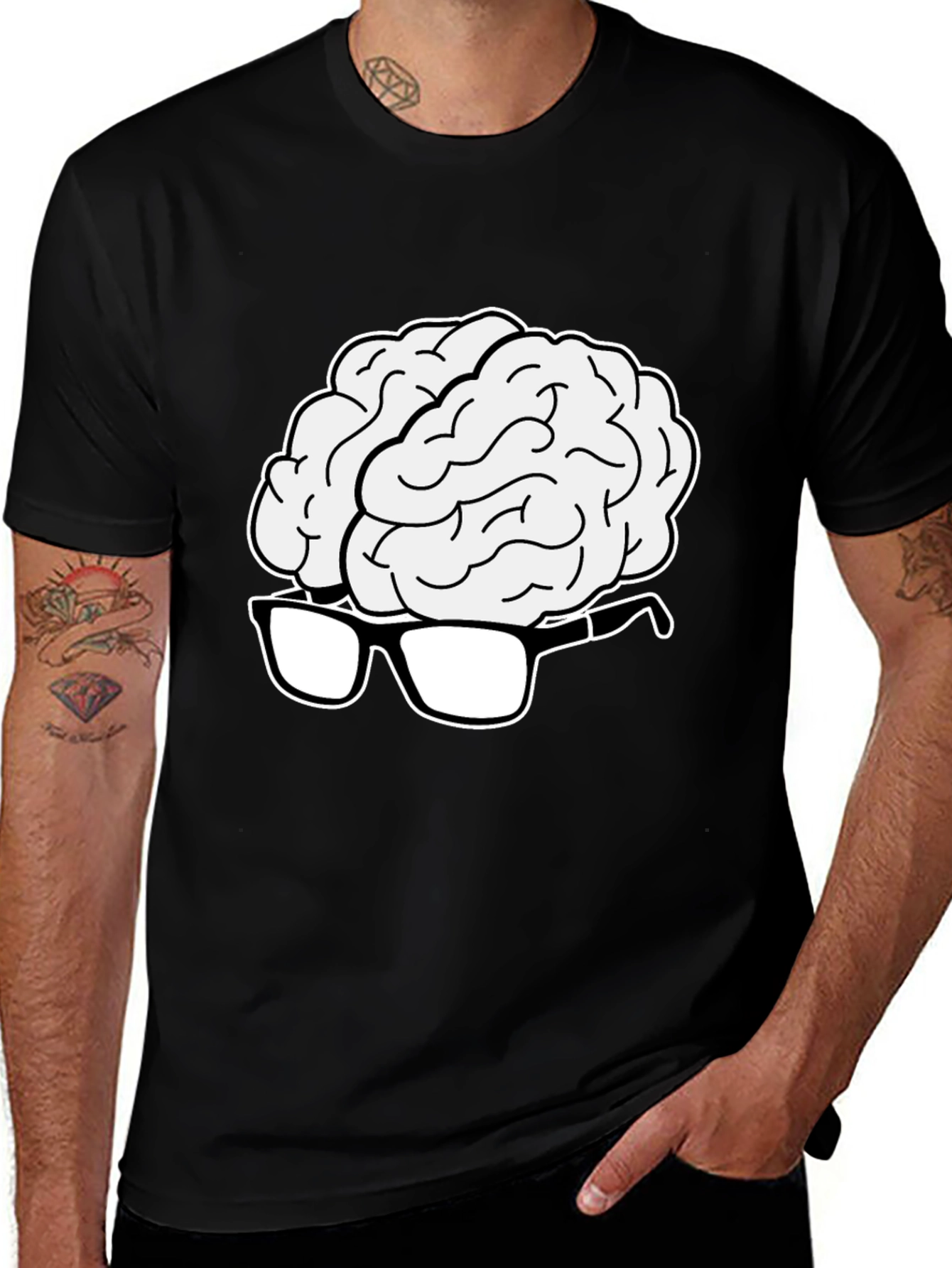 Variant 7 of Brainy Glasses Tee - Clever & Stylish