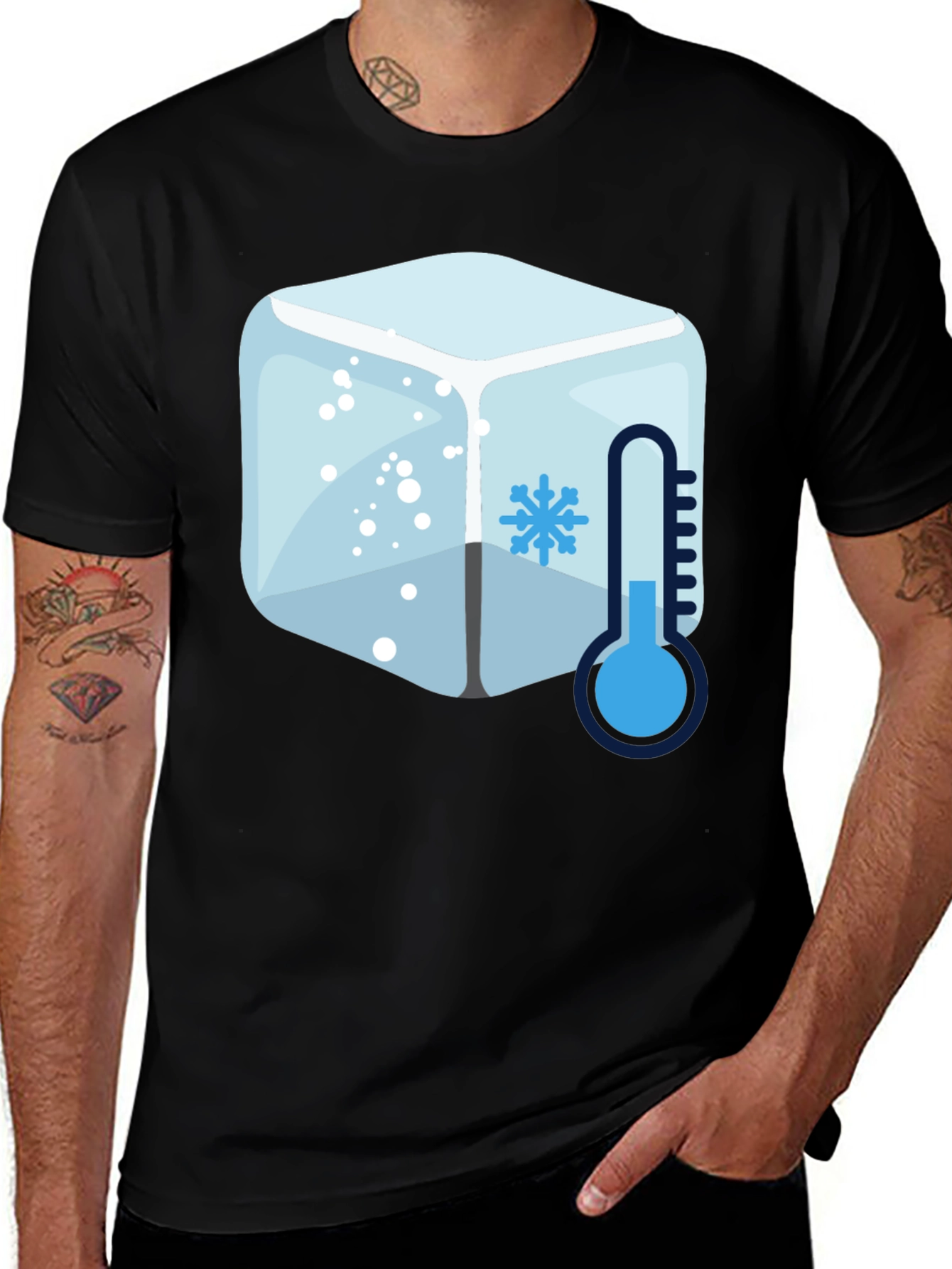 Variant 7 of Cool Ice Cube Thermometer Graphic Tee