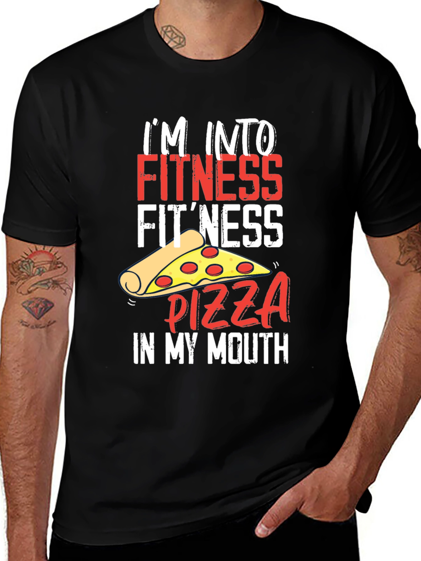 Variant 12 of Funny Pizza Fitness T-Shirt - Gym Humor Tee