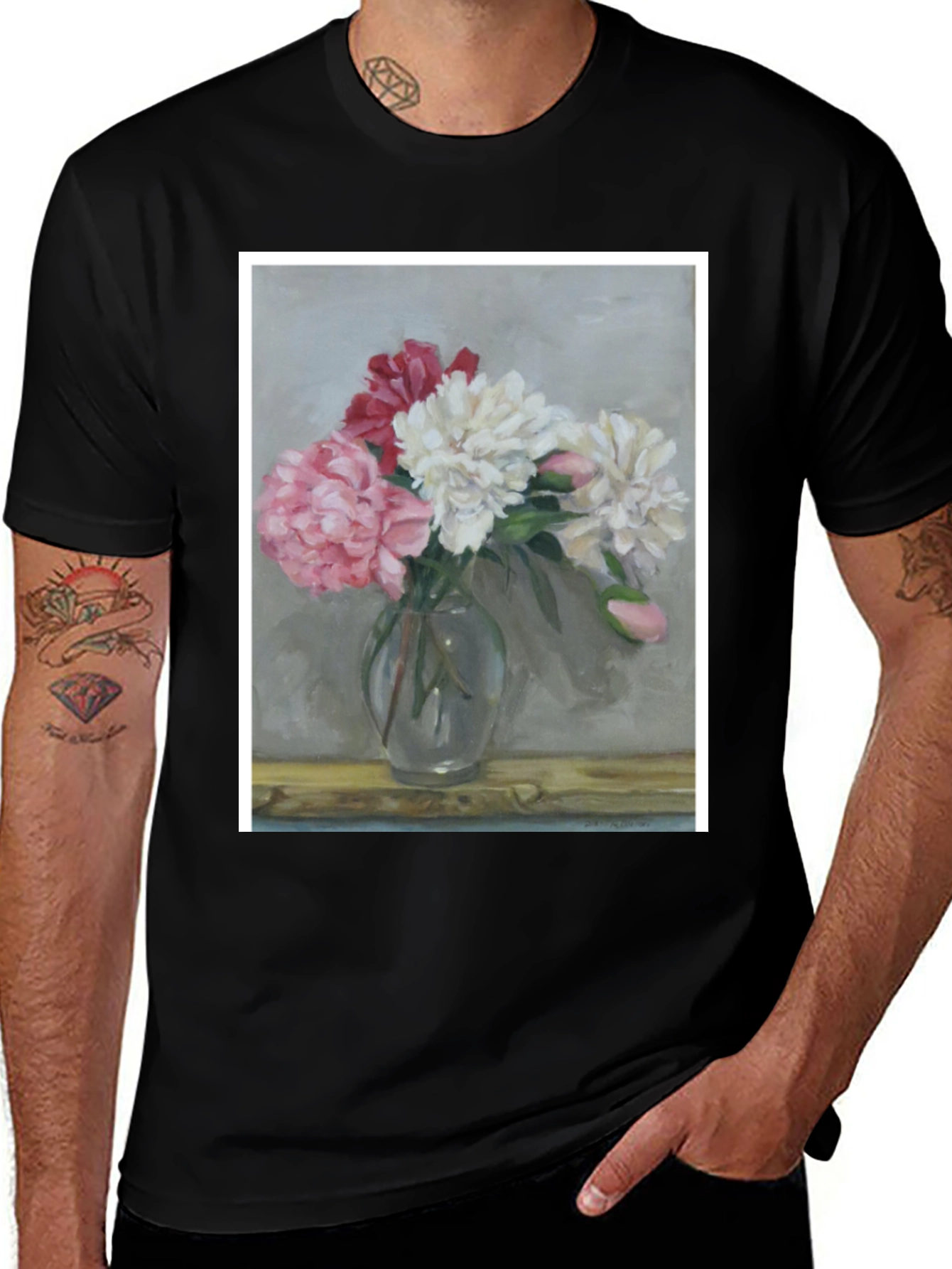 Variant 4 of Floral Vase T-Shirt - Stylish Botanical Tee
