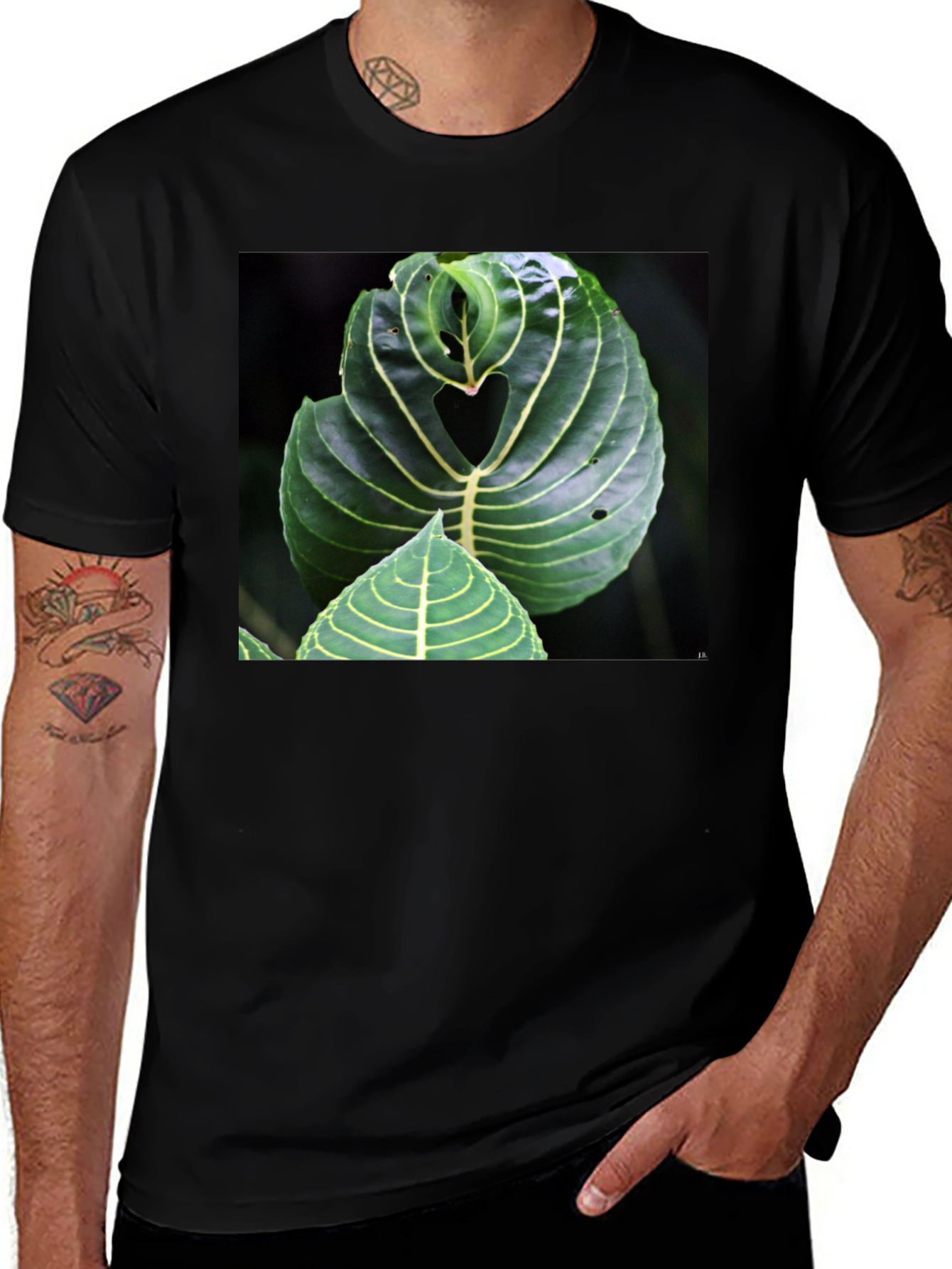 Variant 21 of Leaf Heart Graphic Tee - Nature Inspired Design
