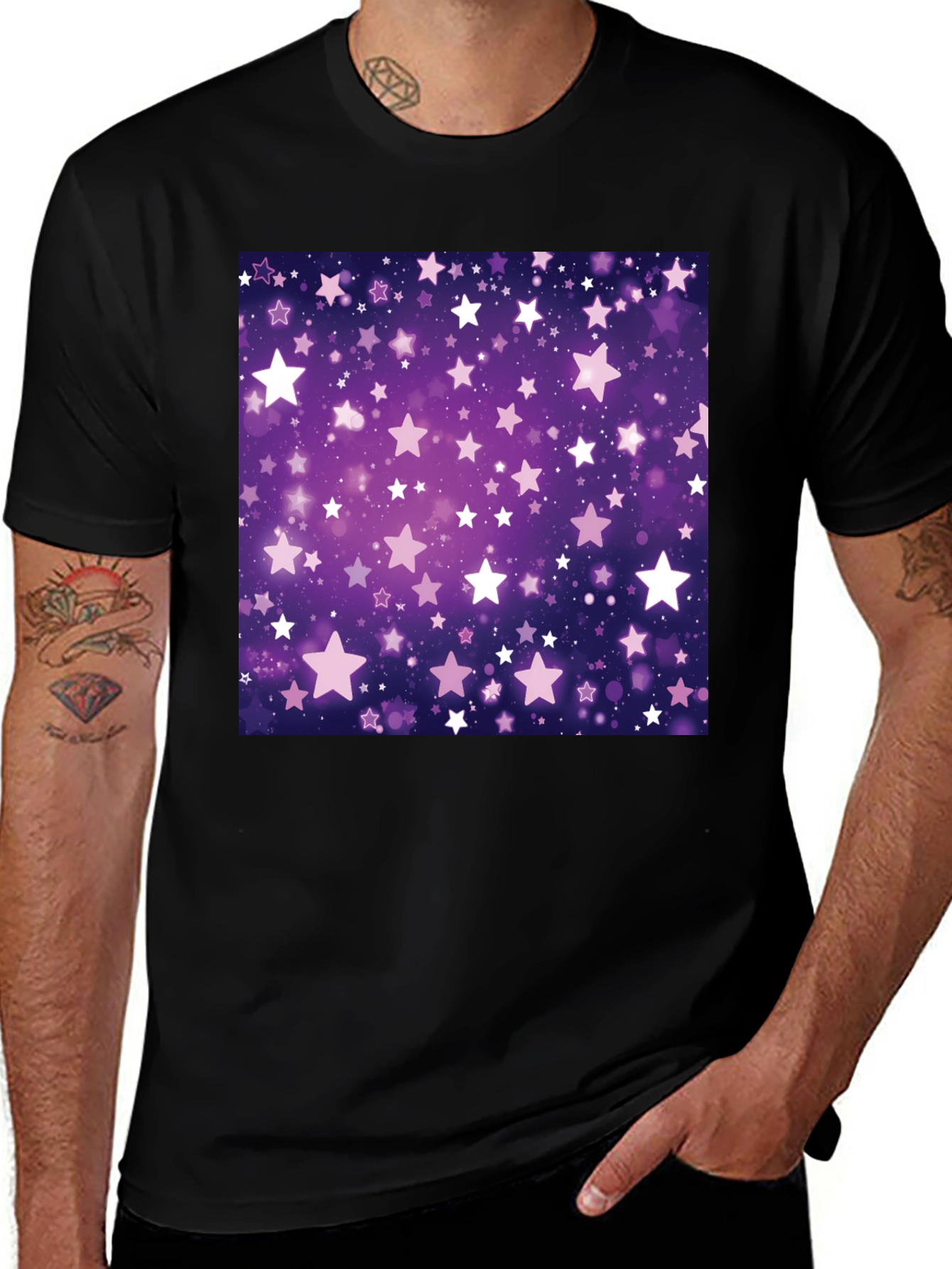 Starry Night T-Shirt - Cosmic Purple Graphic Tee