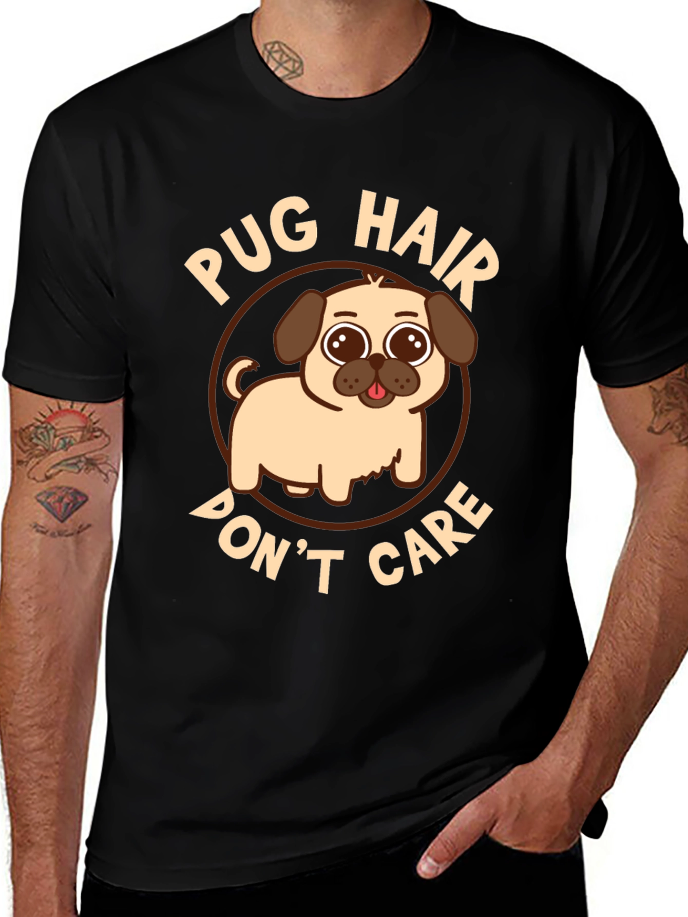 Variant 24 of Pug Hair Don't Care Graphic T-Shirt