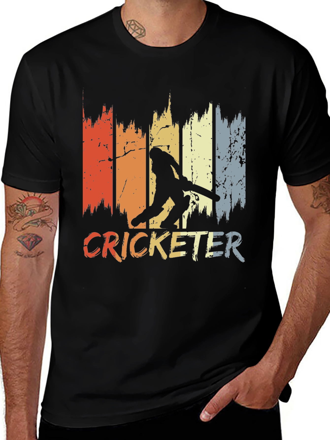 Variant 13 of Vintage Cricketer T-Shirt - Retro Style