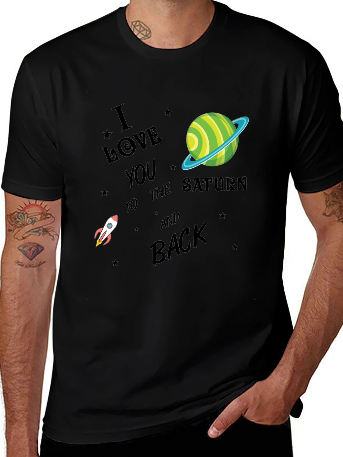 Variant 4 of I Love You To The Saturn and Back Graphic Tee
