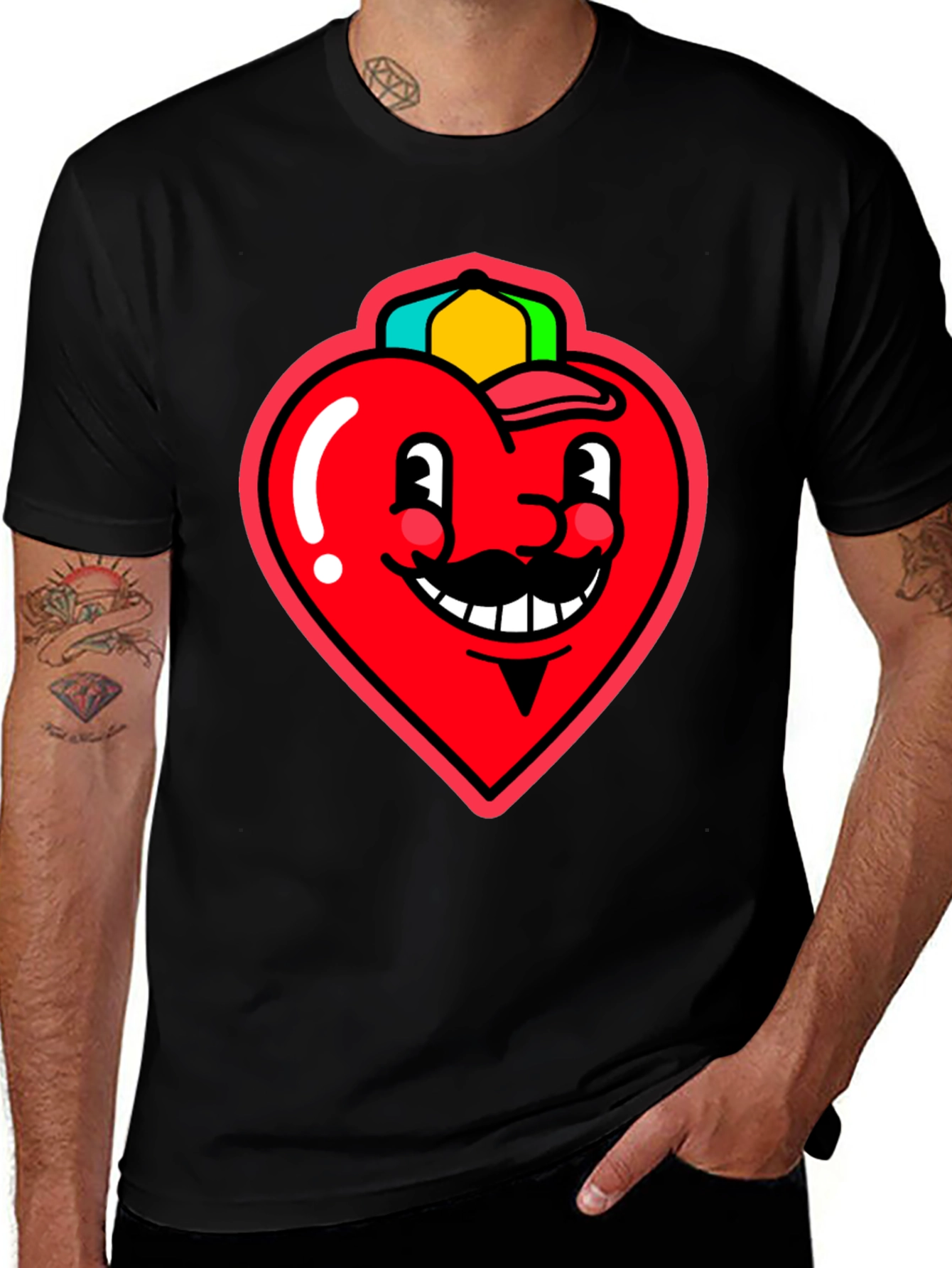 Variant 17 of Heart Character T-Shirt - Quirky Graphic Tee