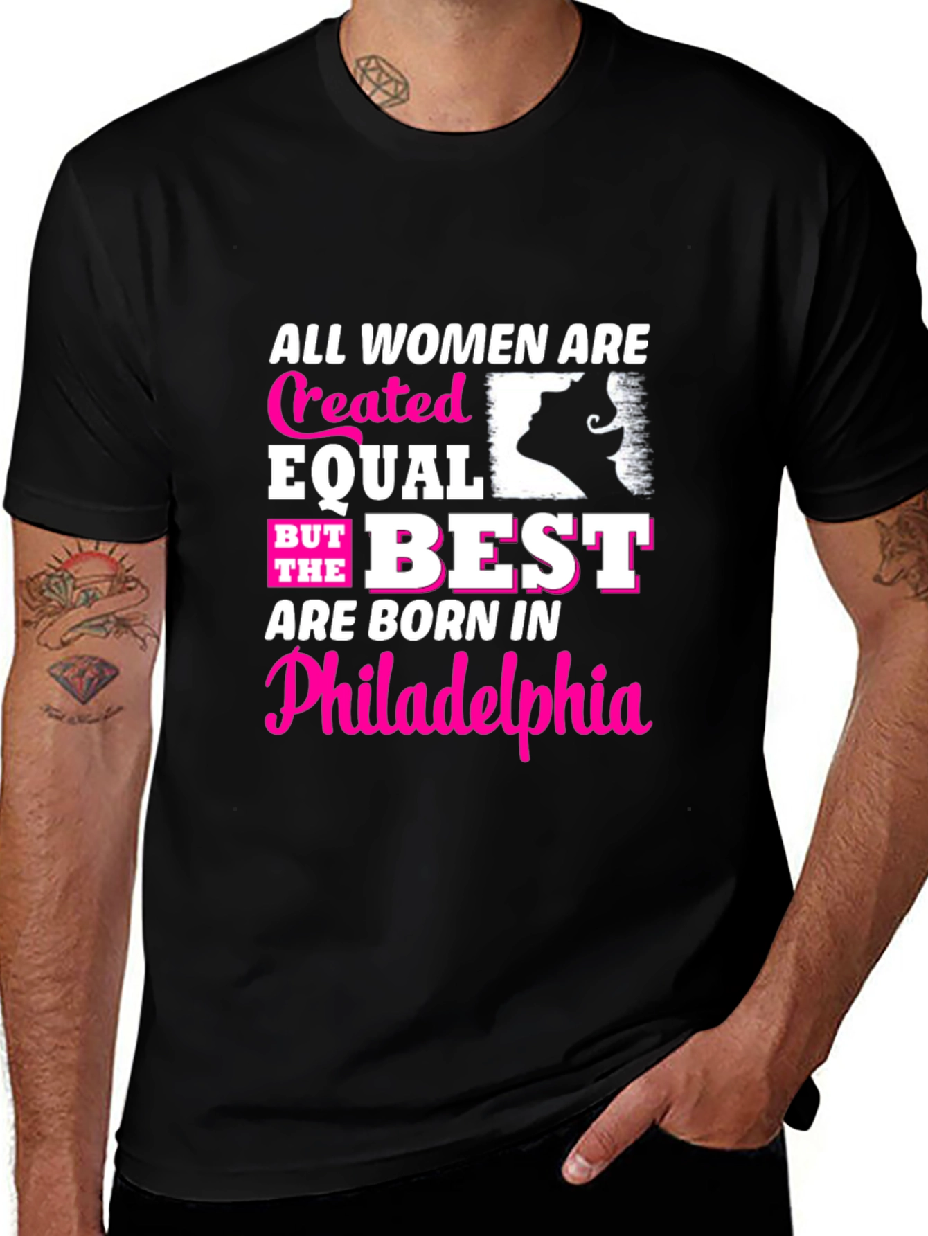 Variant 17 of Philly Women T-Shirt - Created Equal, Born Best